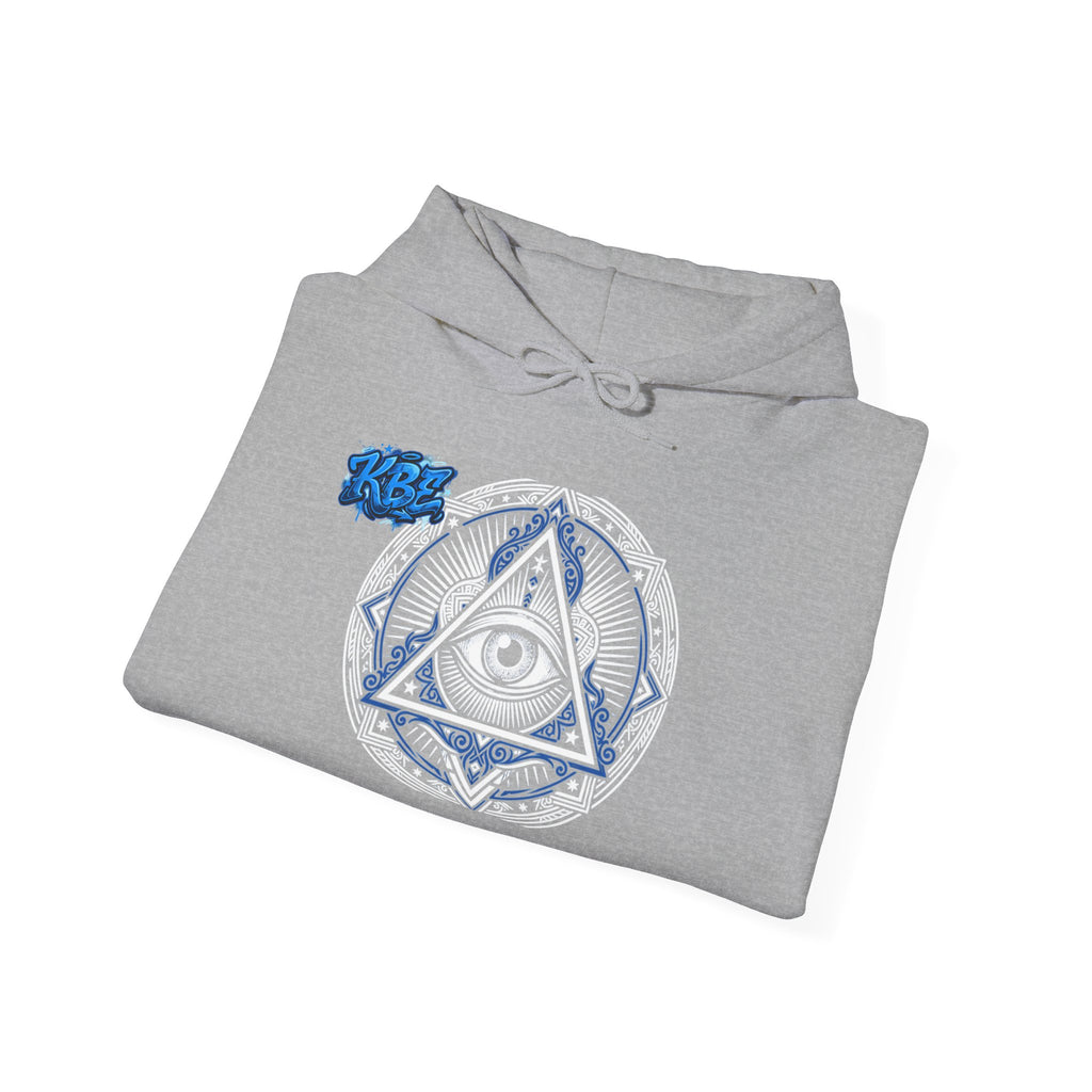 Mystic Wolf Crest Hoodie — Blue Aztec Dream Graphic