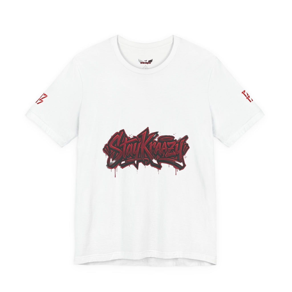 Stay Krazi Graffiti Tee — Red 17 Streetwear T‑Shirt