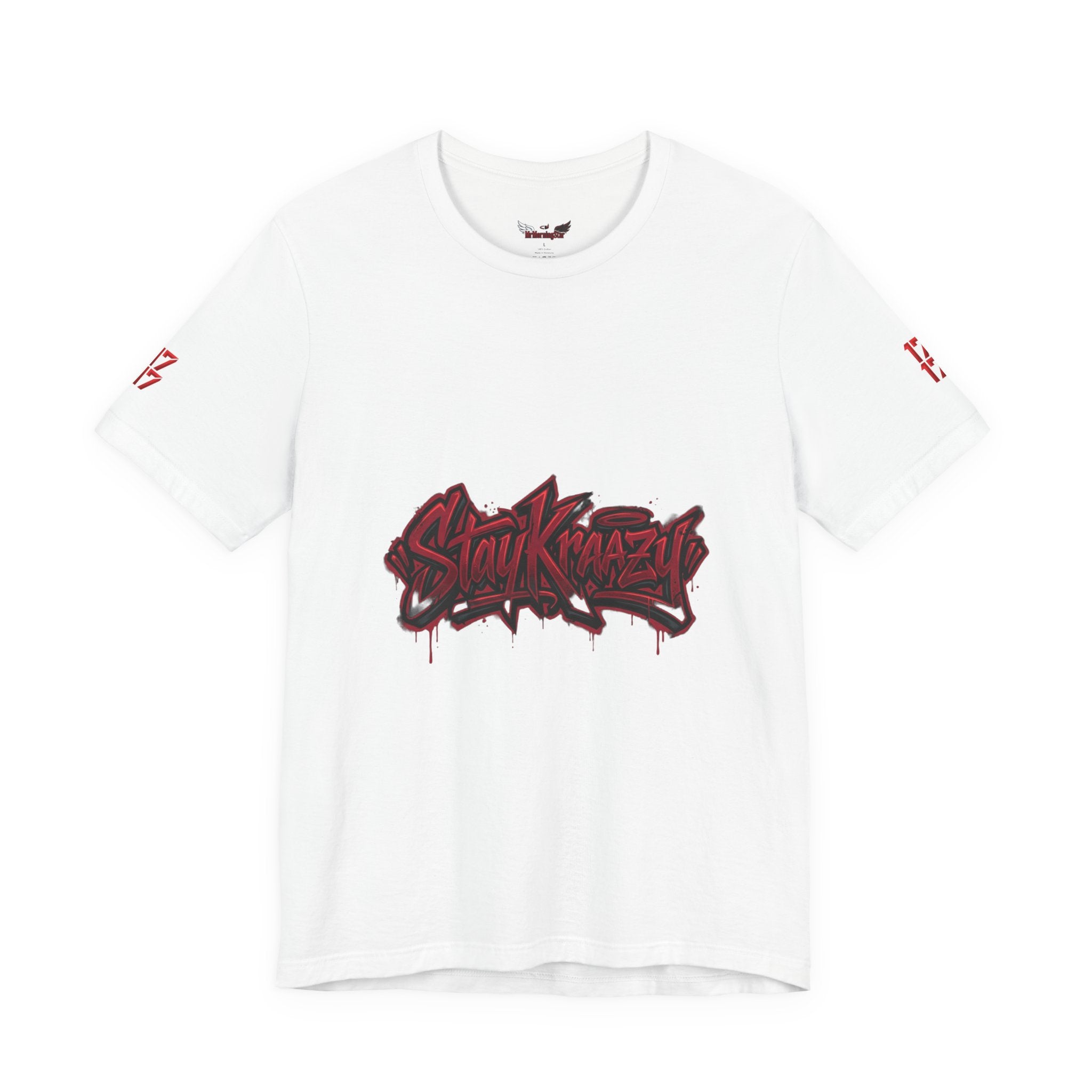 Stay Krazi Graffiti Tee — Red 17 Streetwear T‑Shirt