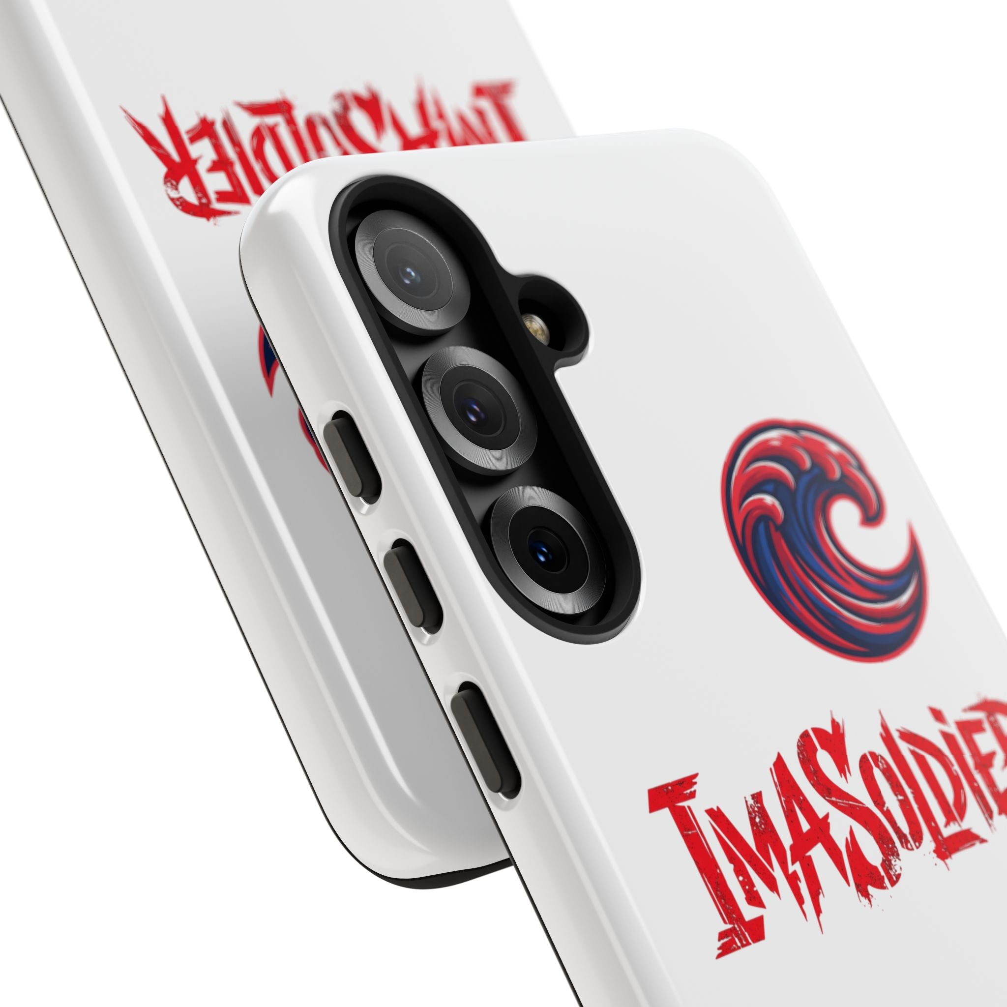 Phone Case — 'ImaSoldier' Red Wave Protective Hard Case