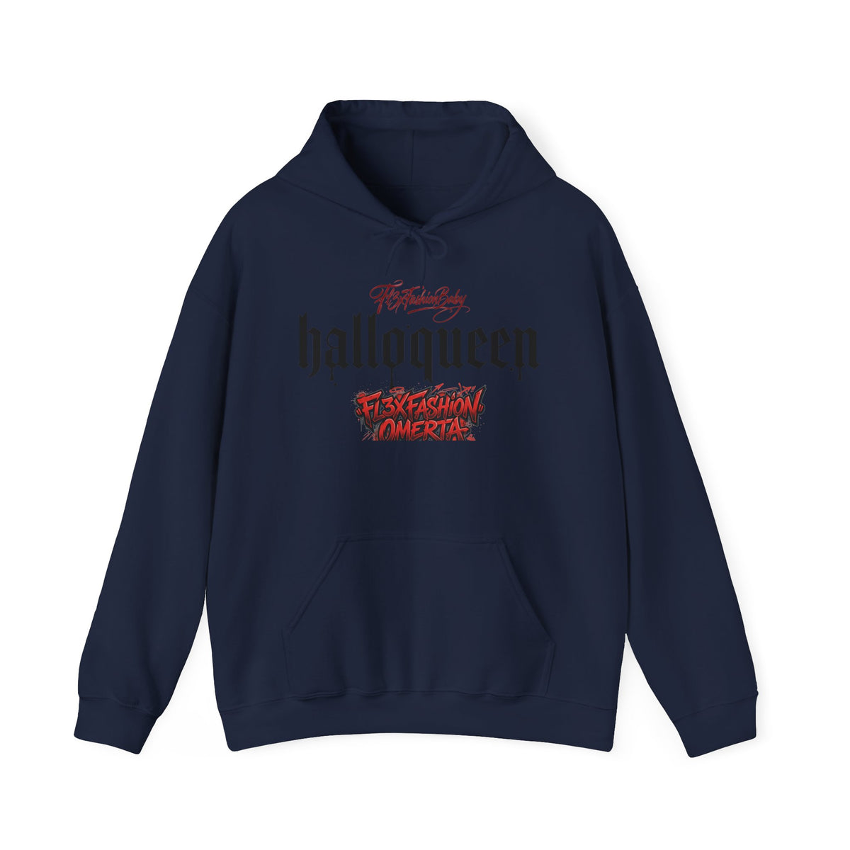 HallowQueen Gothic Halloween Hoodie — “HallowQueen” Graphic Pullover