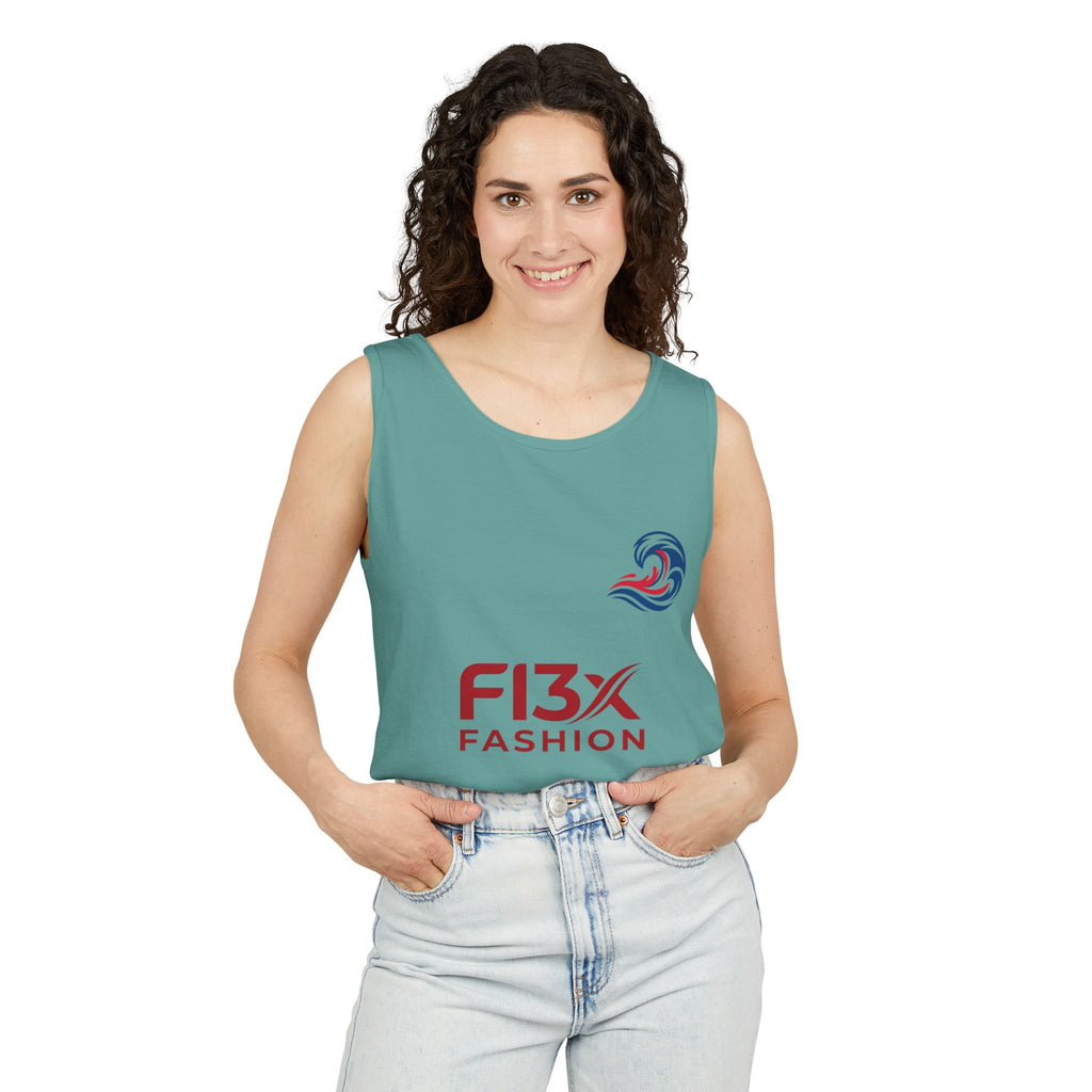 Graphic Tank Top - Colorful Cosmic Woman Illustration