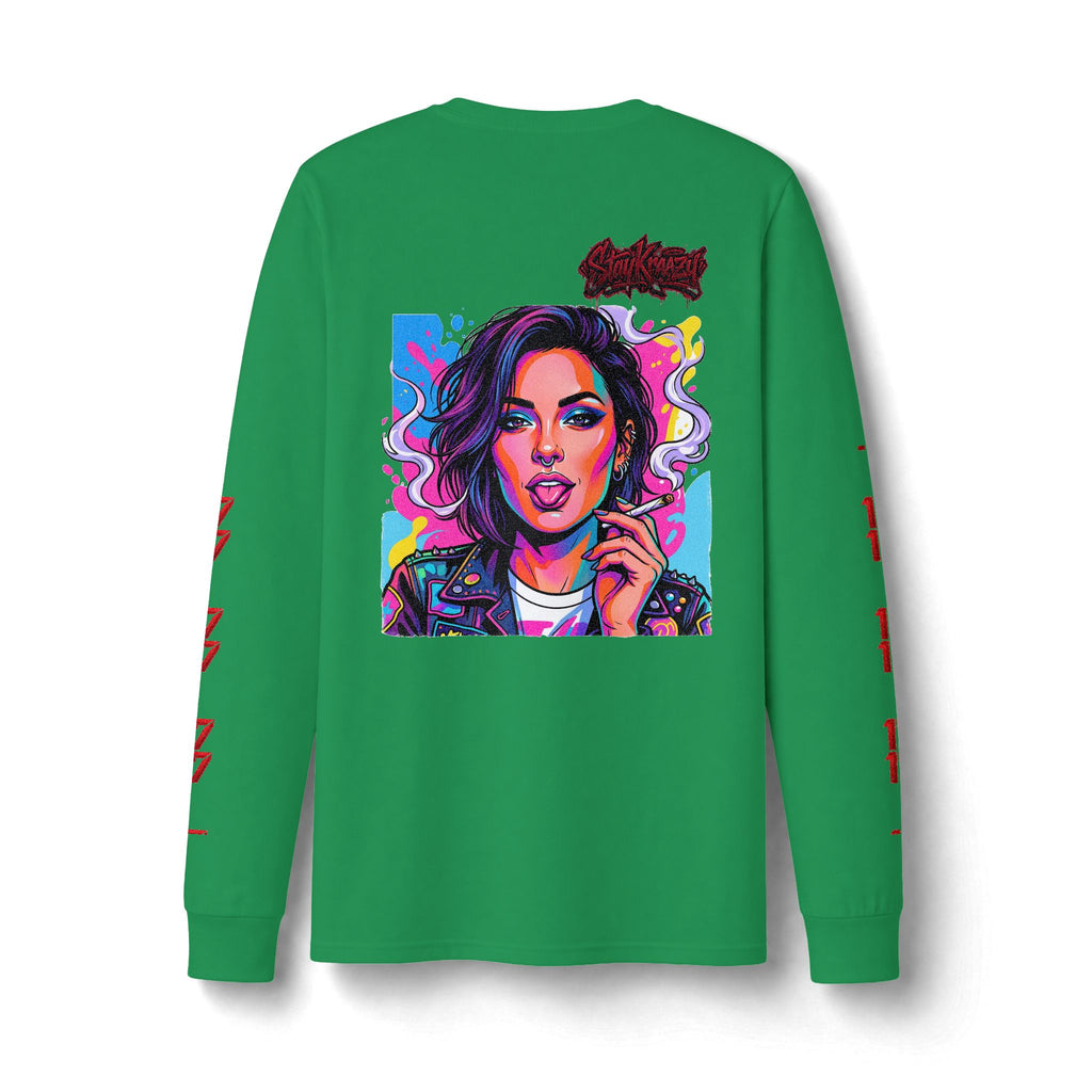 Long Sleeve Tee — Neon Pop Portrait Graphic