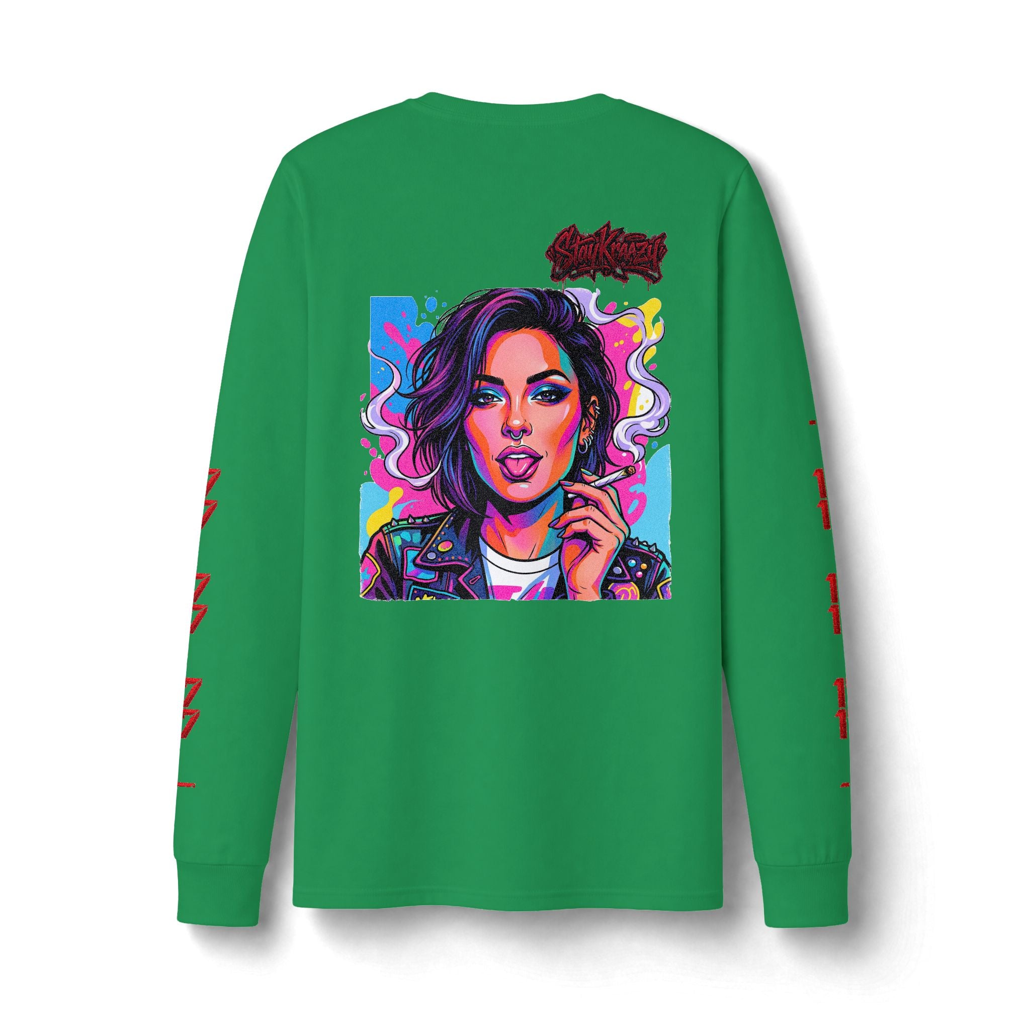 Long Sleeve Tee — Neon Pop Portrait Graphic