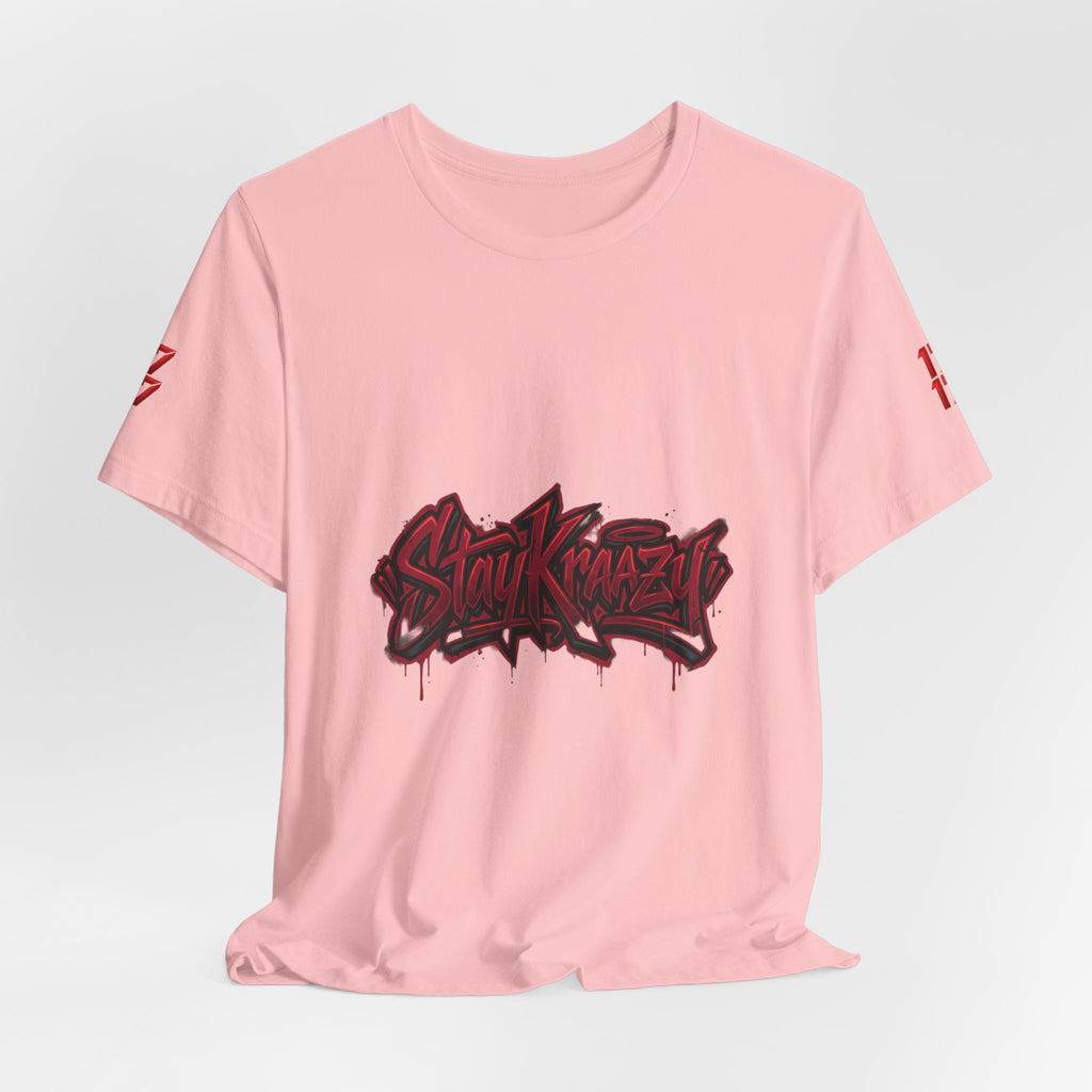 Stay Krazi Graffiti Tee — Red 17 Streetwear T‑Shirt