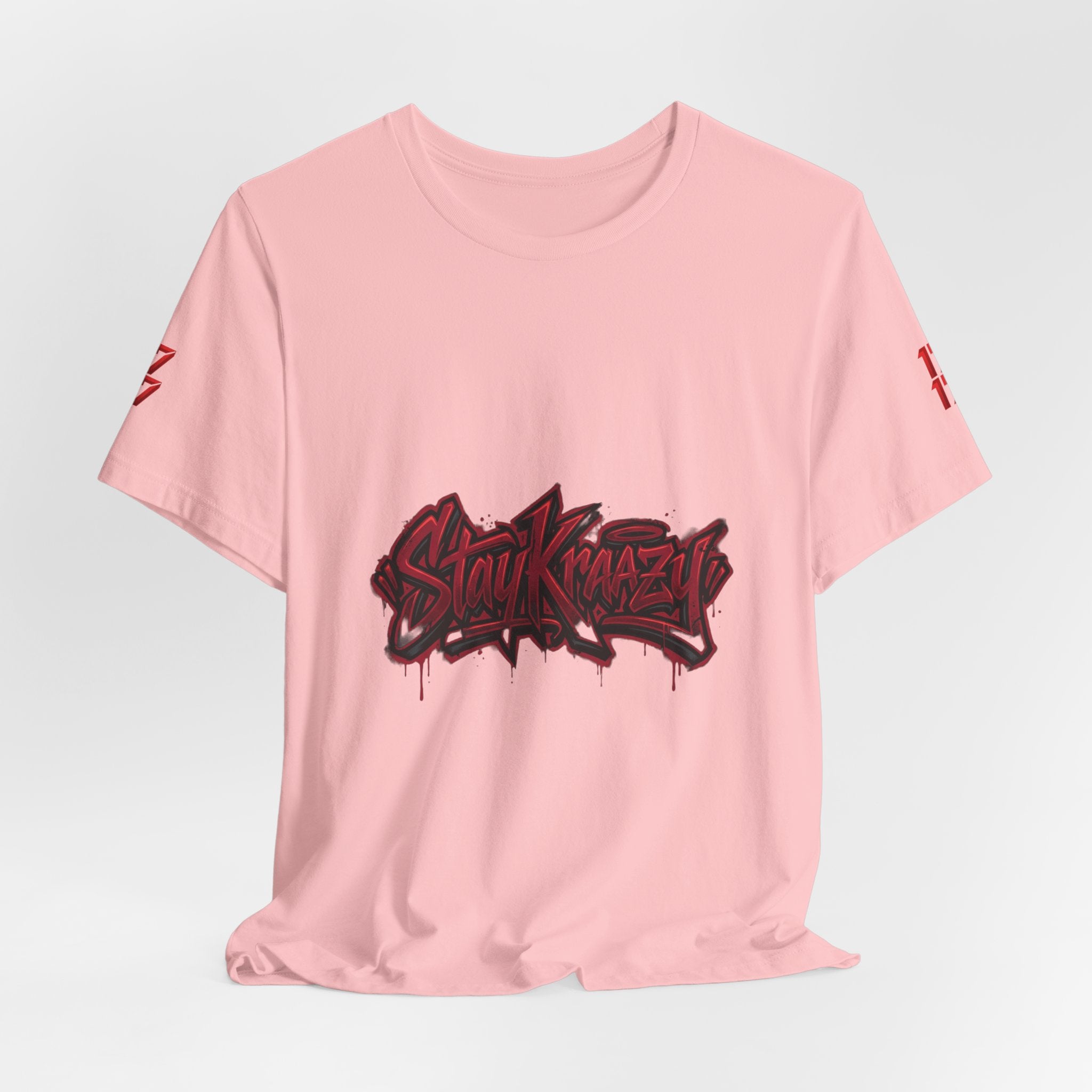 Stay Krazi Graffiti Tee — Red 17 Streetwear T‑Shirt