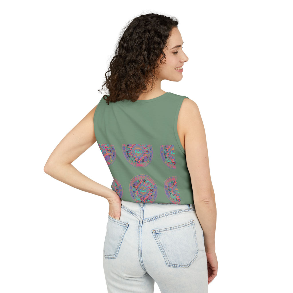 Psychedelic Vision Tank Top — Retro Eye Mandala Graphic