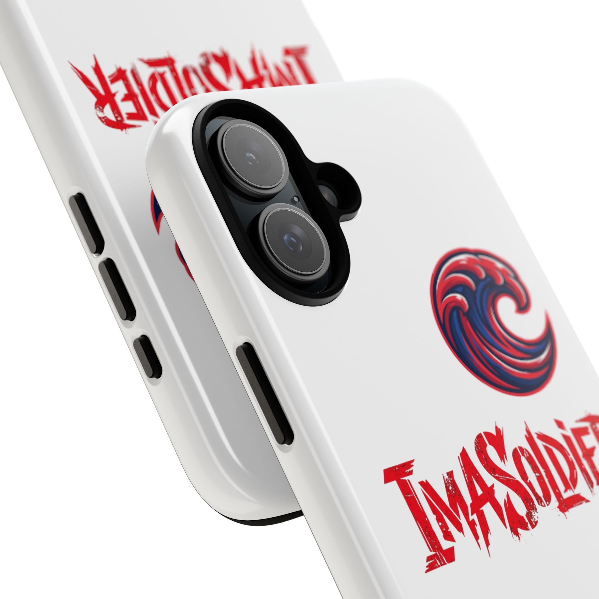 Phone Case — 'ImaSoldier' Red Wave Protective Hard Case