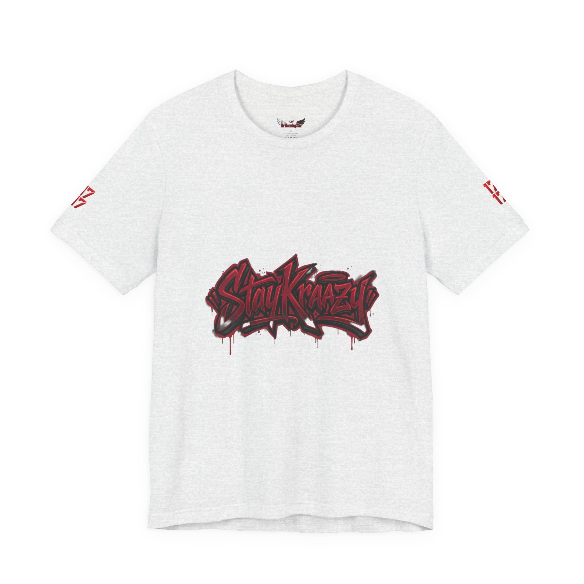 Stay Krazi Graffiti Tee — Red 17 Streetwear T‑Shirt