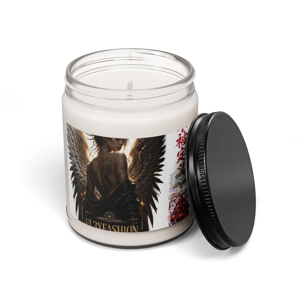 Angel Wings Soy Candle – 9oz Scented Jar (Dark Gothic Design)