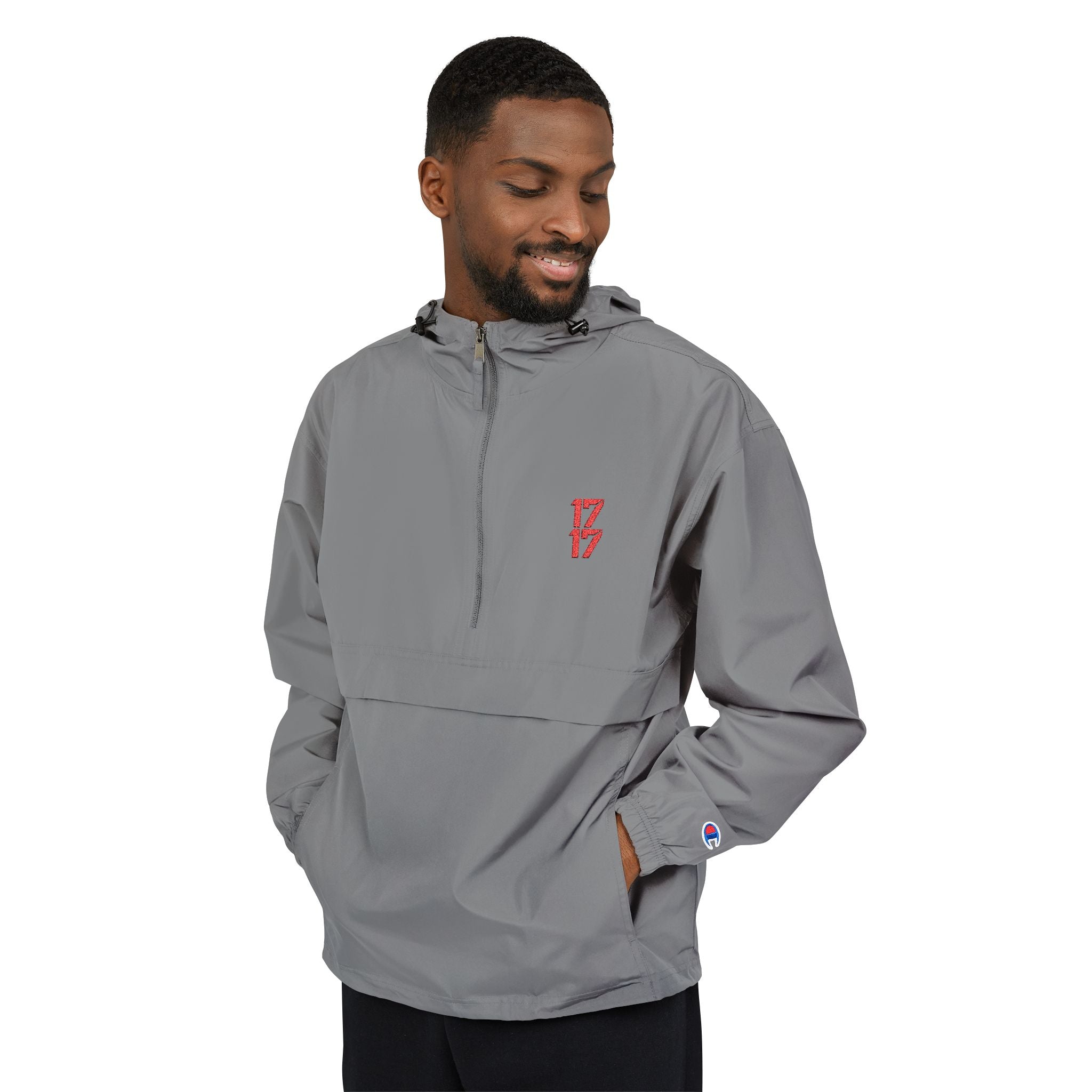 Packable Anorak Jacket — Lightweight Hooded Windbreaker (Orange)