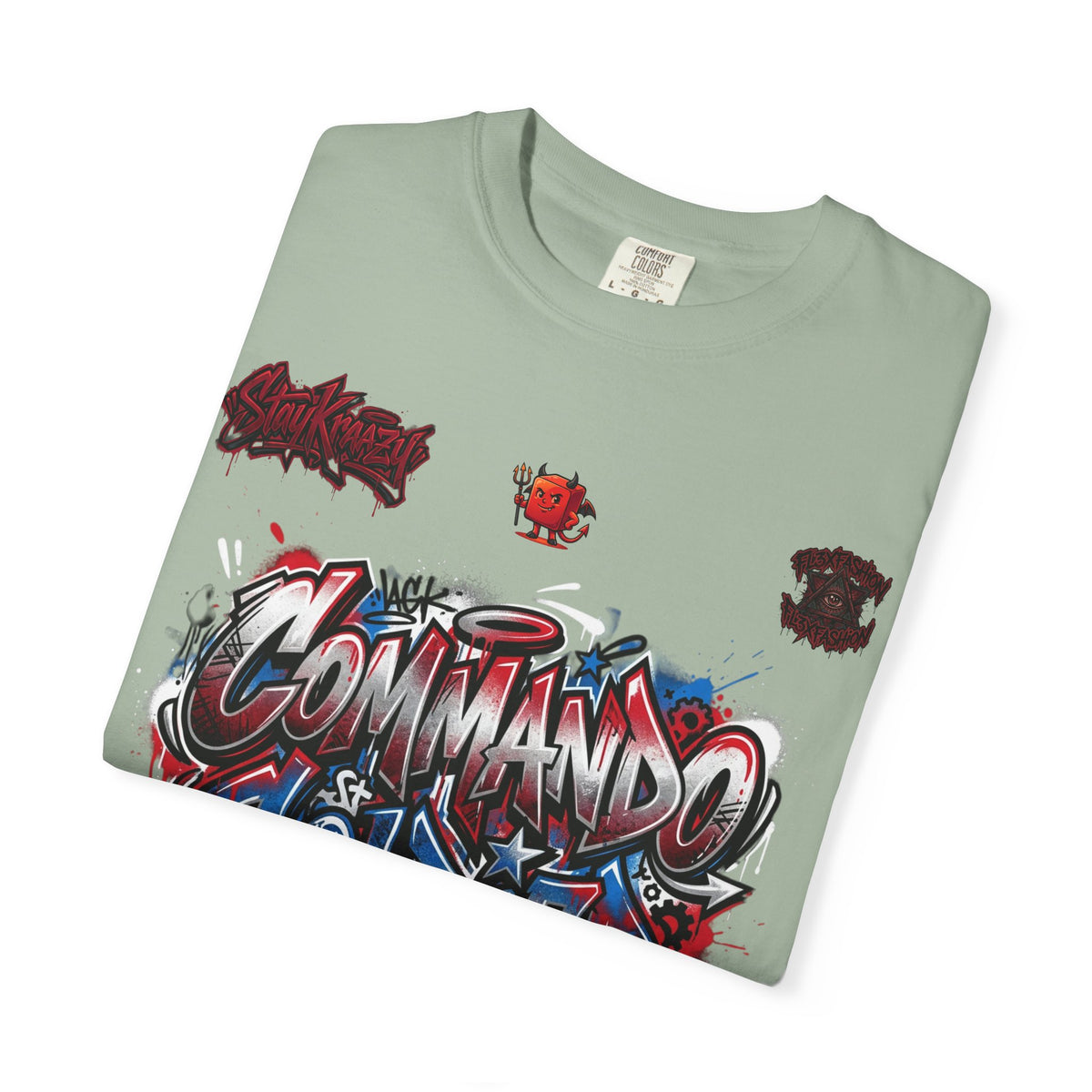 Commando Soldier Graphic T-Shirt — Streetwear Graffiti Design