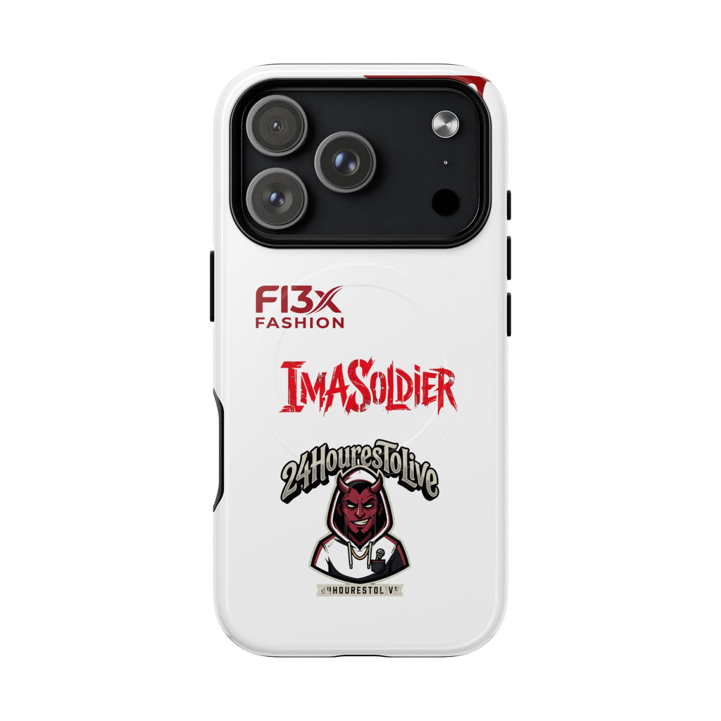 Tough Magnetic Phone Case — 'ImASoldier' Blood Drip Gaming Design