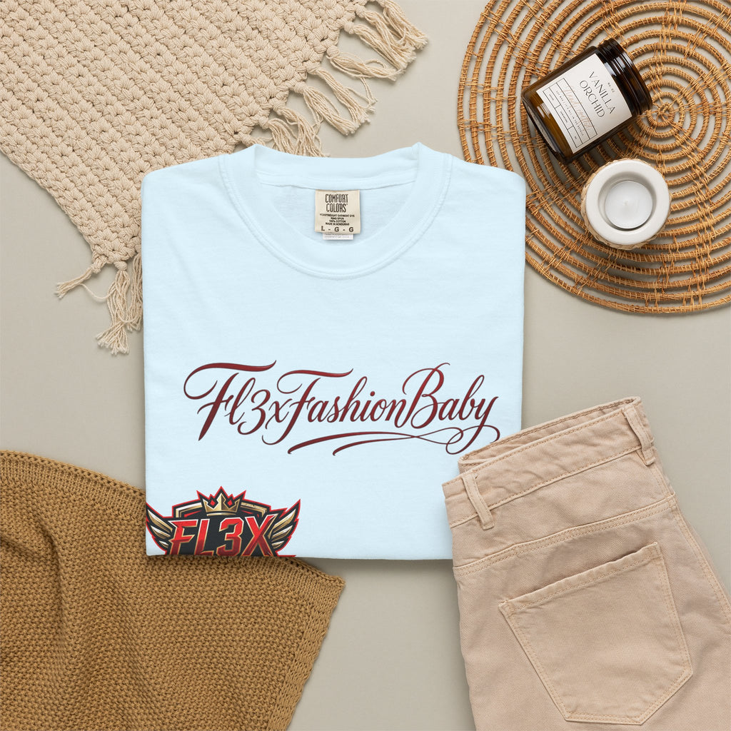 Artistic Floral Portrait T-Shirt — 'Fl3xFashionBaby' Graphic Tee