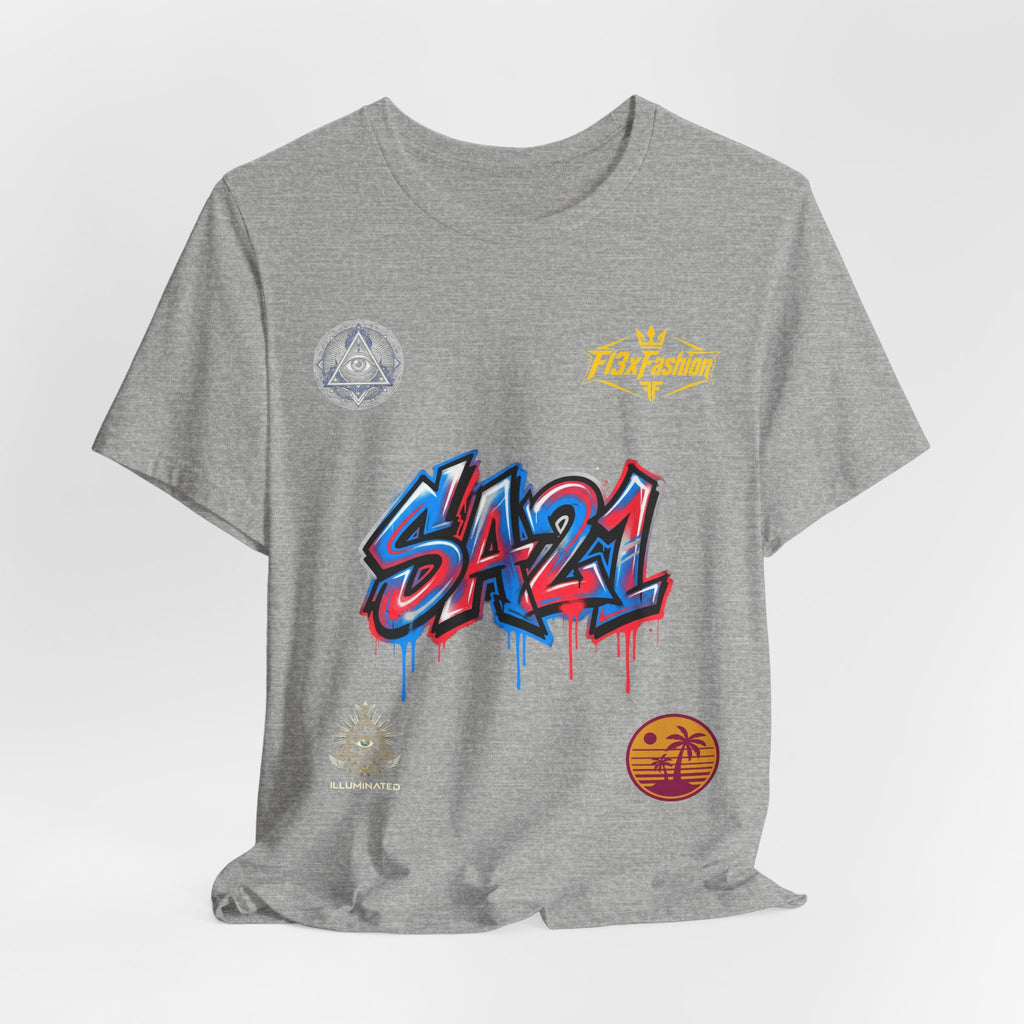 SA21 Graffiti Logo Tee — Streetwear Graphic T-Shirt