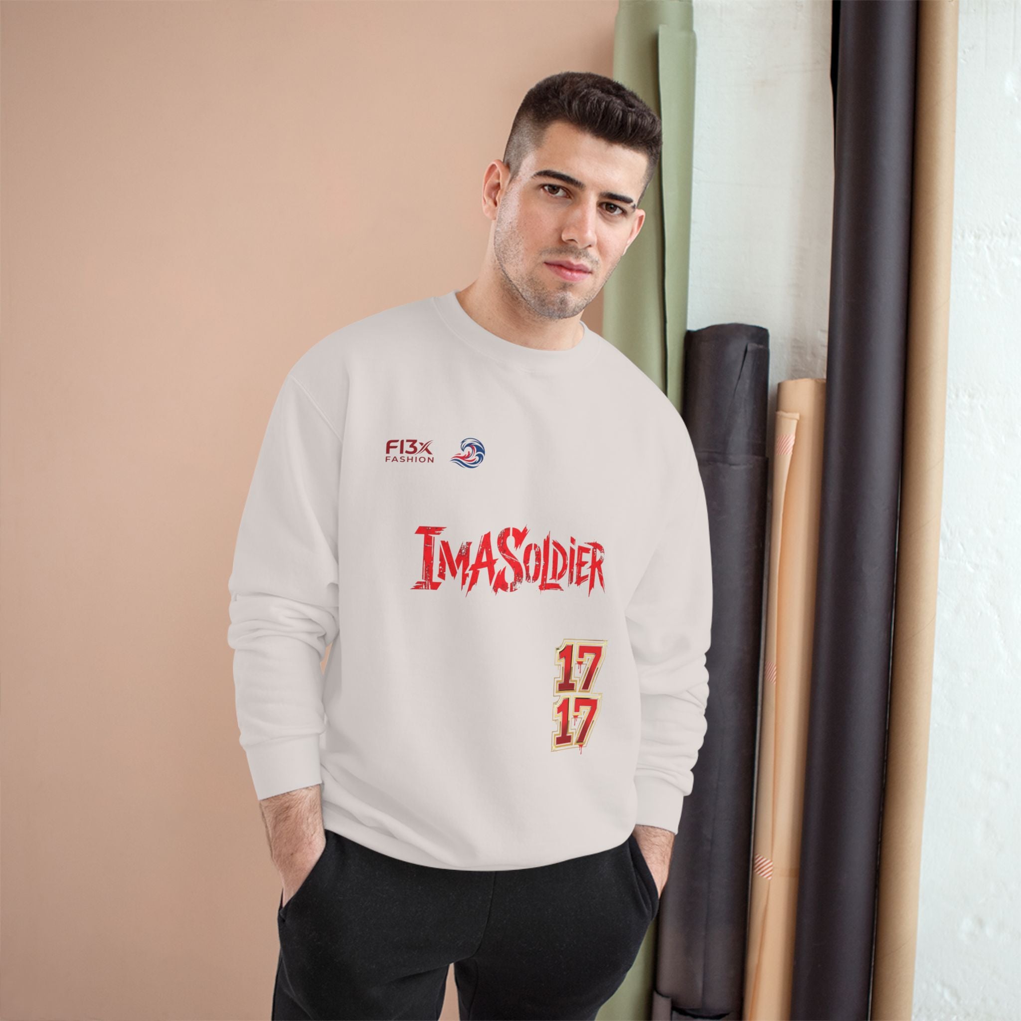 Soldier Graphic Sweatshirt — “I’ma Soldier” Red Streetwear Crewneck
