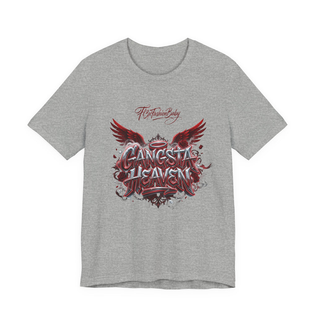 Gangsta Heaven Graphic Tee — Urban Winged Script T-Shirt