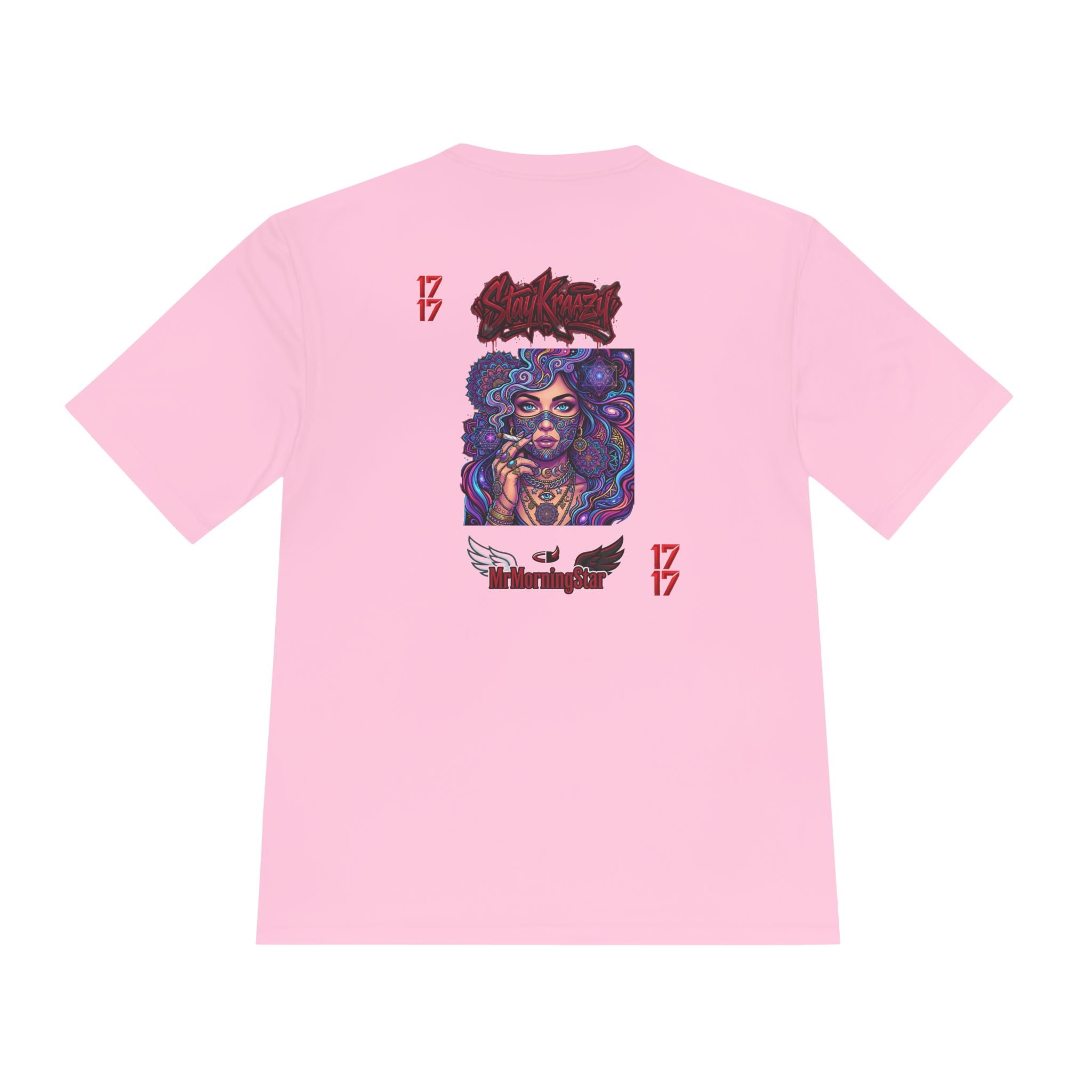 Psychedelic Woman Graphic Tee — Retro Cosmic Portrait Moisture‑Wicking Shirt