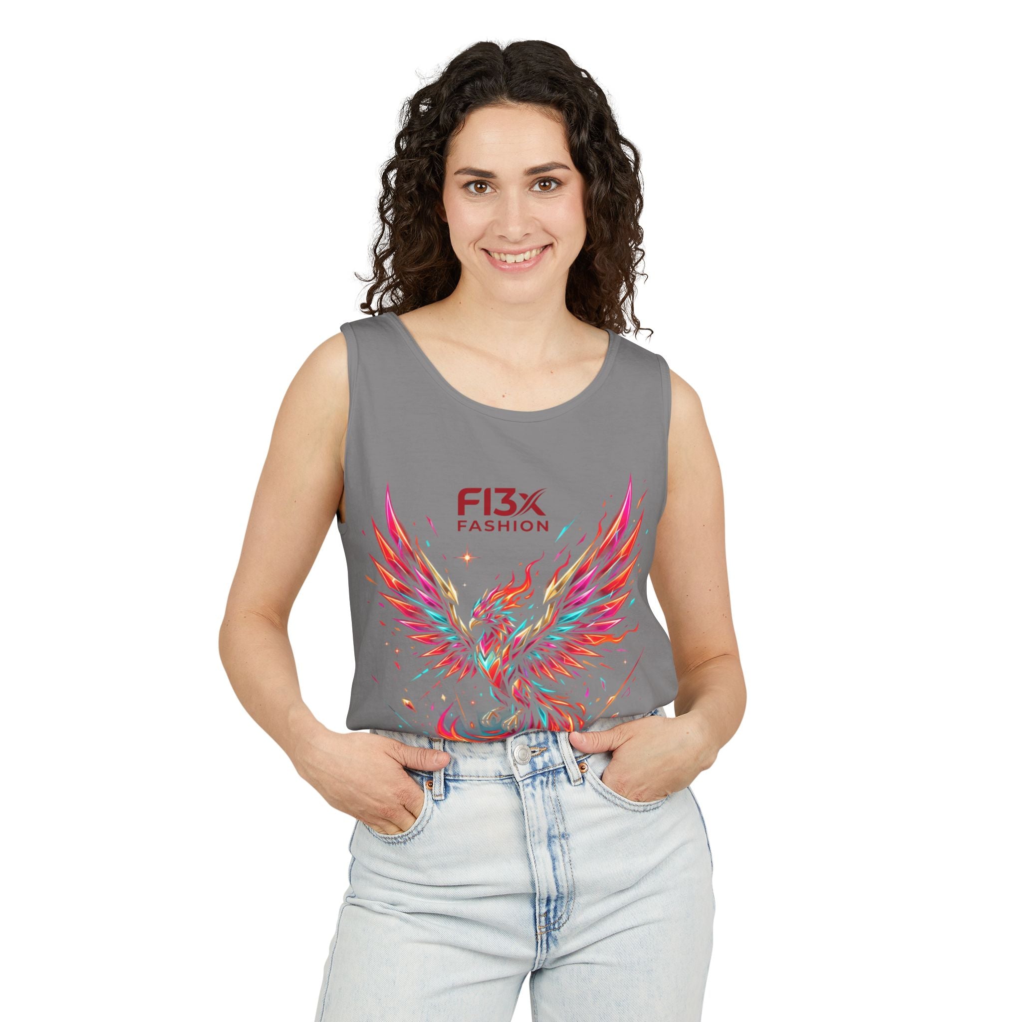 Phoenix Graphic Tank Top — Colorful Rising Firebird Design
