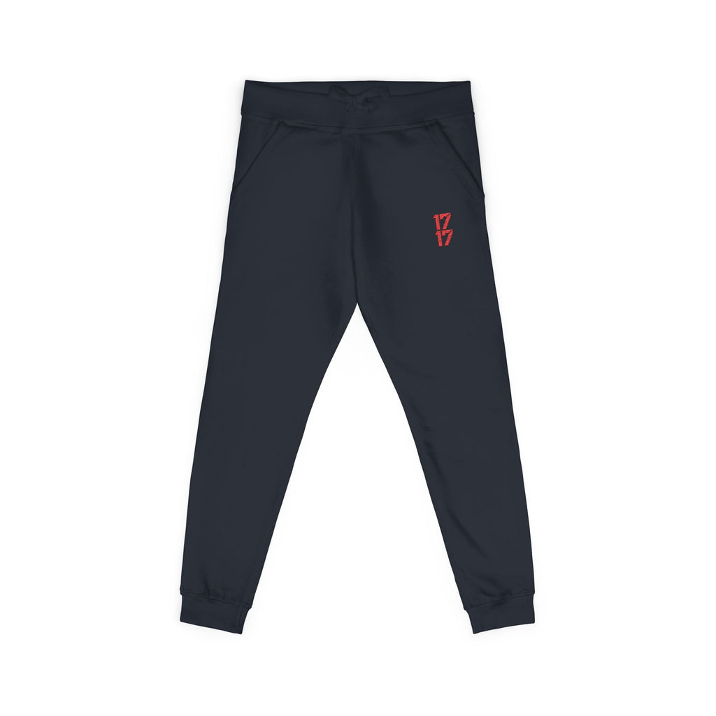 Embroidered '17' Fleece Sweatpants — Cozy Casual Joggers