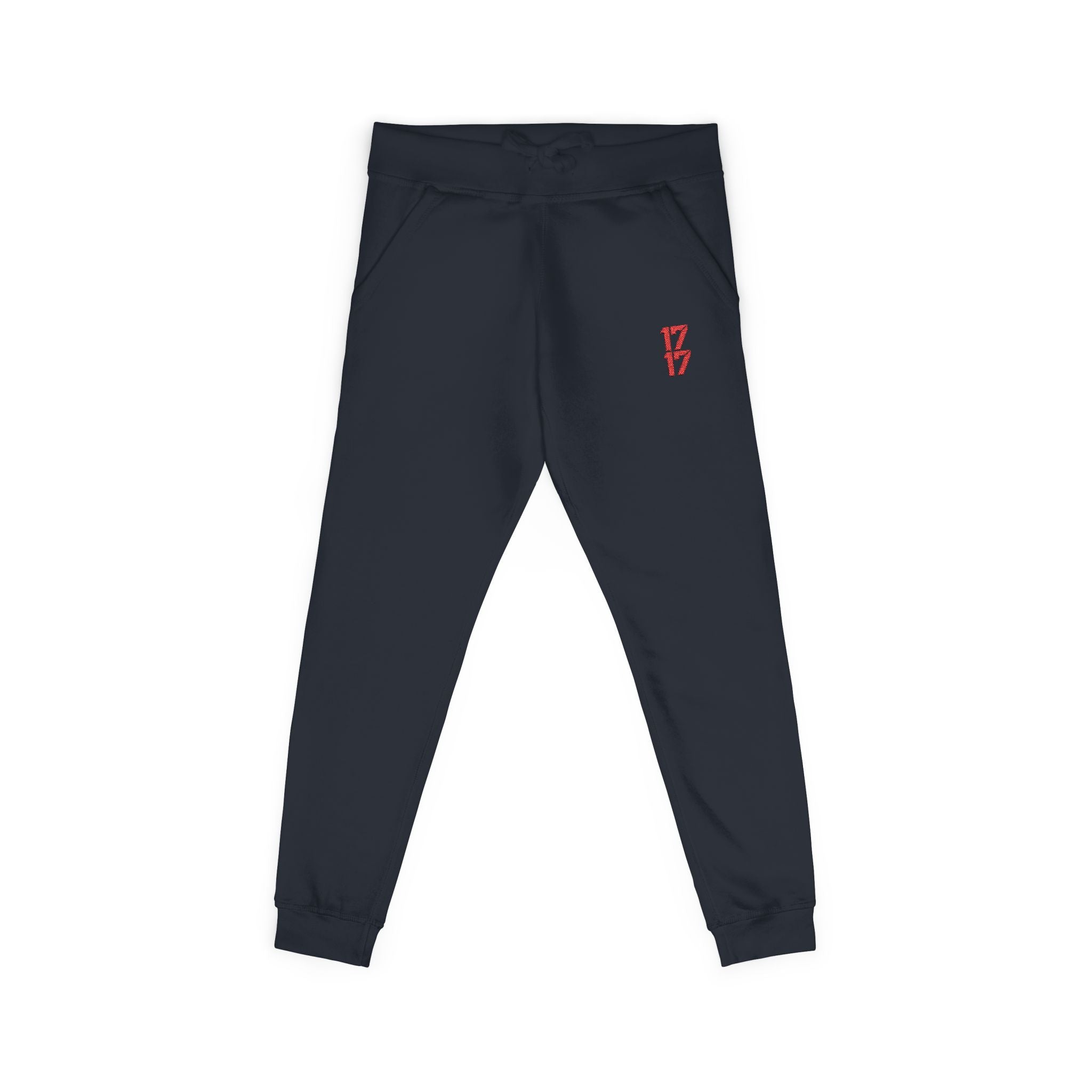 Embroidered '17' Fleece Sweatpants — Cozy Casual Joggers