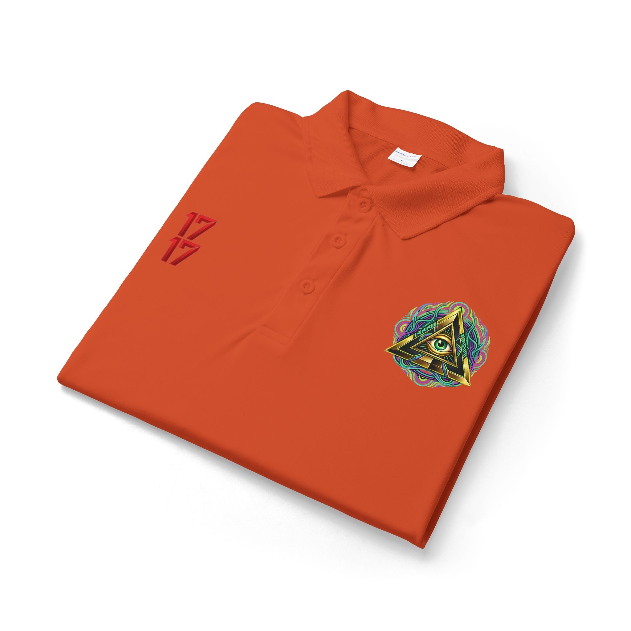 Embroidered Triangle Eye Polo Shirt — 1717 Logo Performance Golf Polo