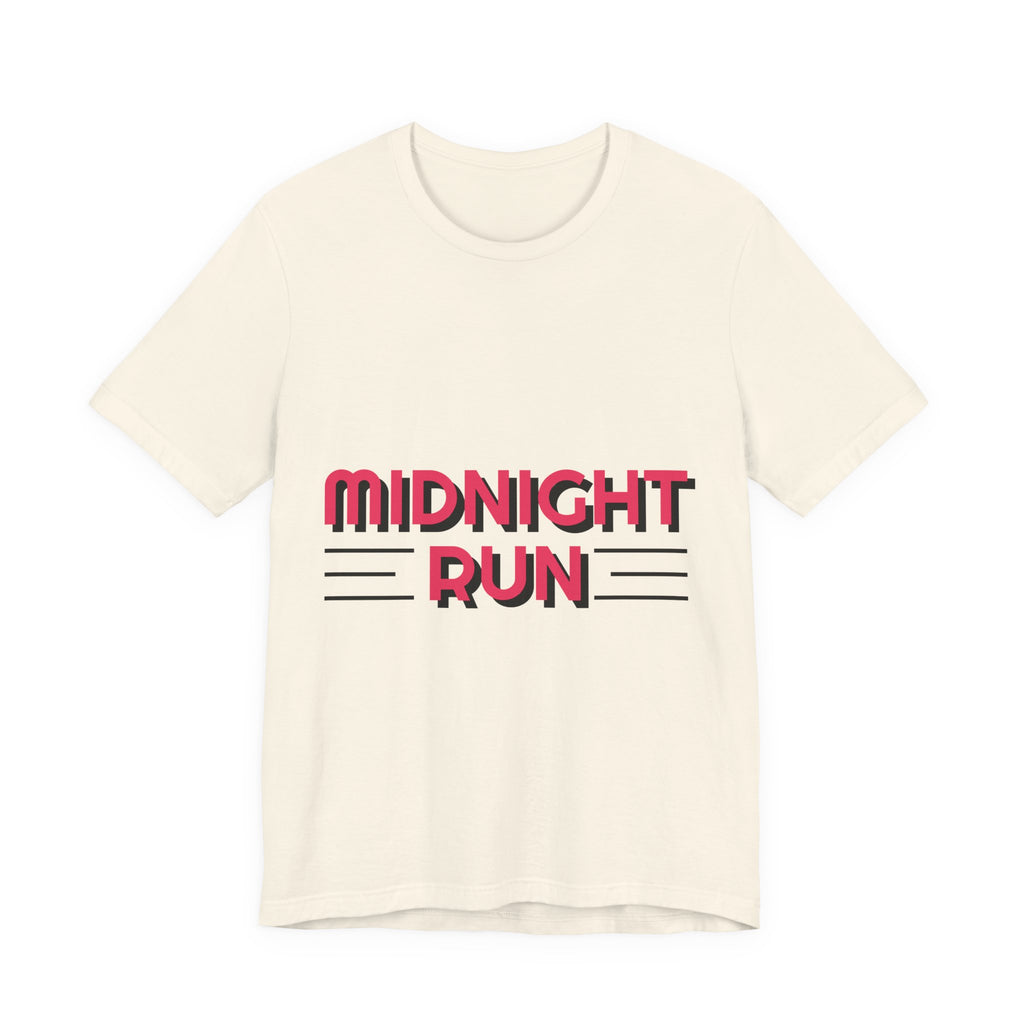 Midnight Run Graphic Tee — Retro Neon Typography T-Shirt