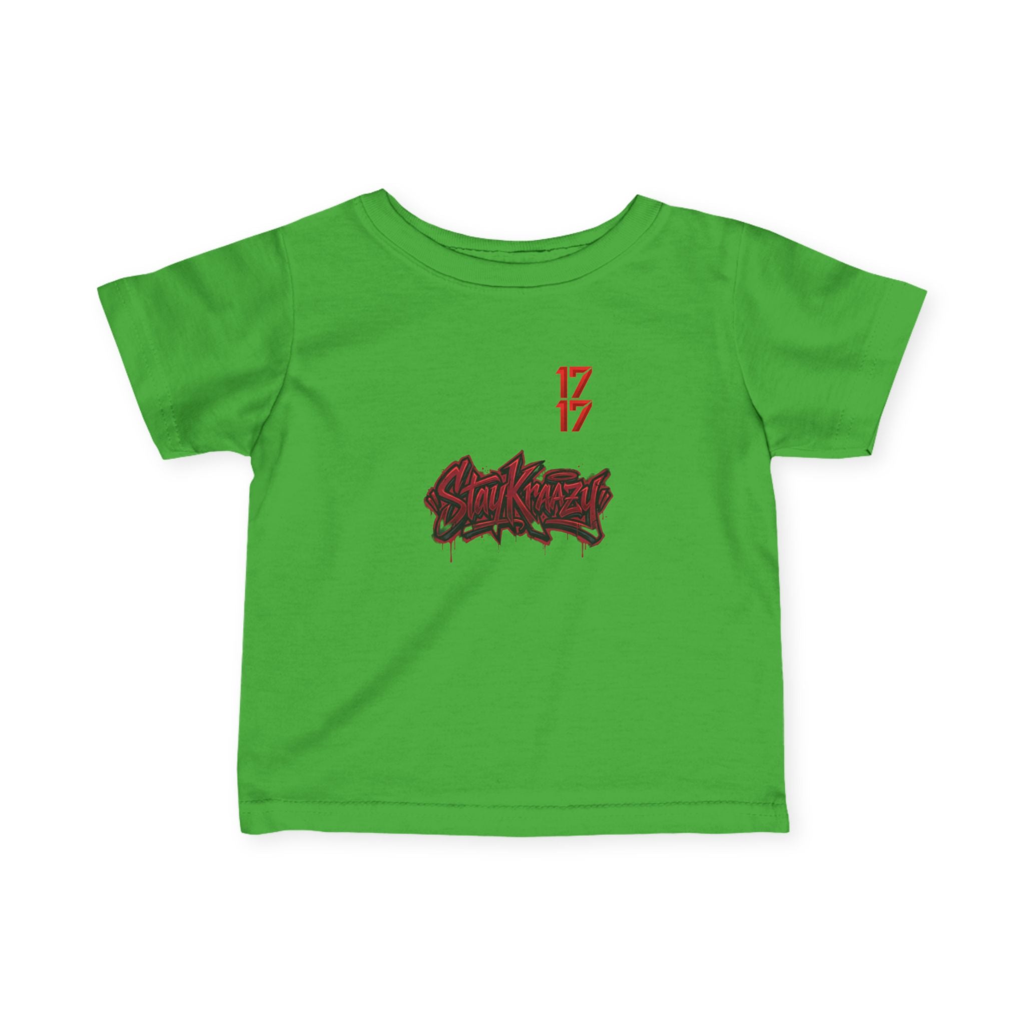 Infant Tee — Red Graffiti "17/17" Street Style Baby Shirt