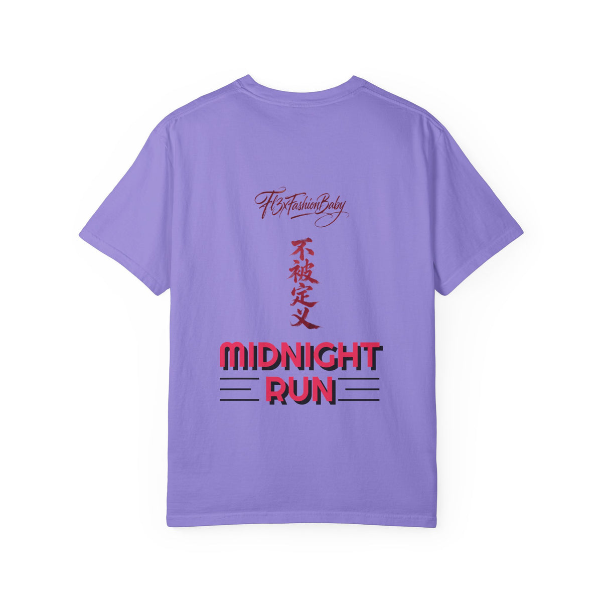 Midnight Run Tee — Vertical Japanese Script Graphic T-Shirt