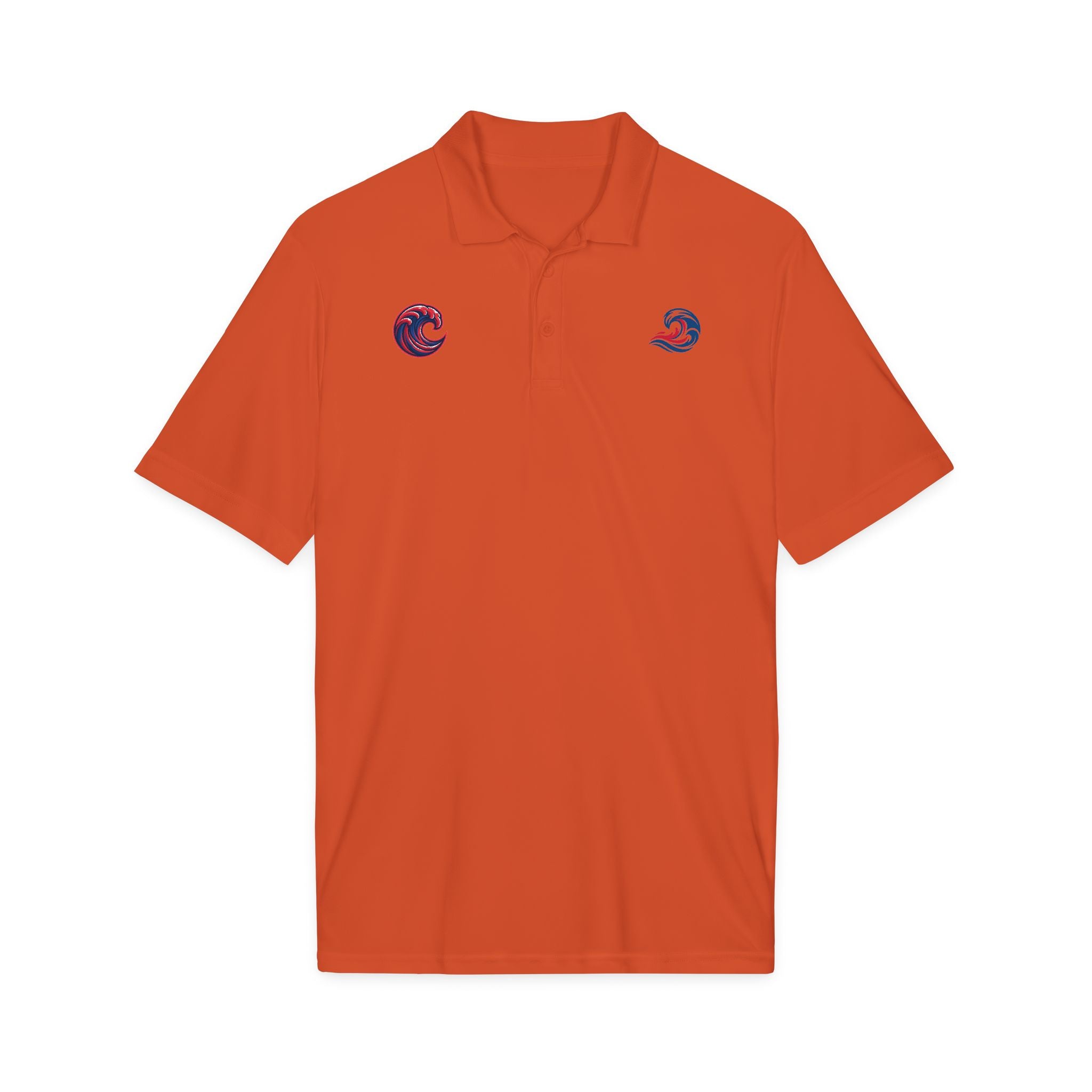 Embroidered Wave Logo Polo Shirt — Breathable Performance Golf & Work Polo