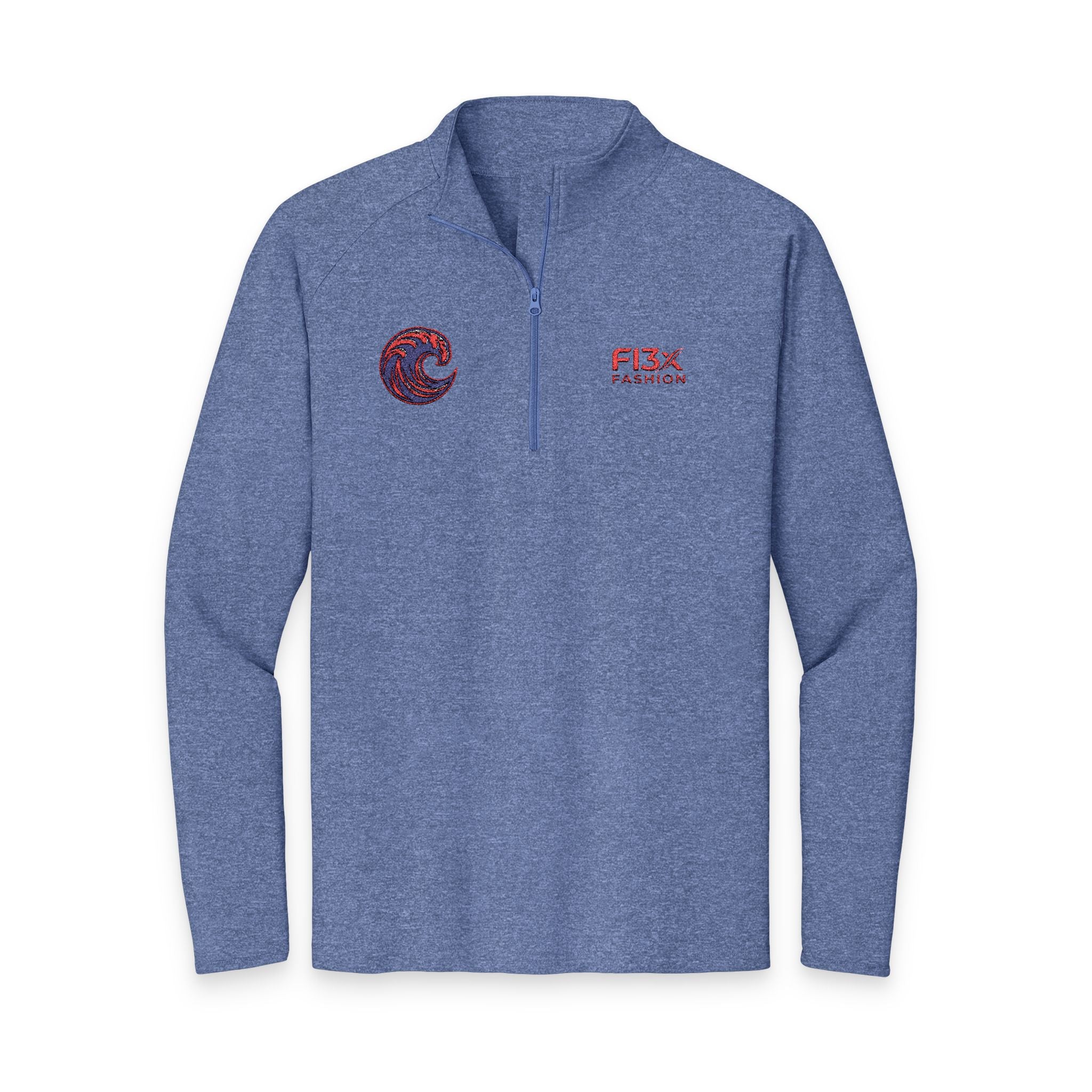 Embroidered Men's Quarter-Zip Pullover — FISX Racing Logo