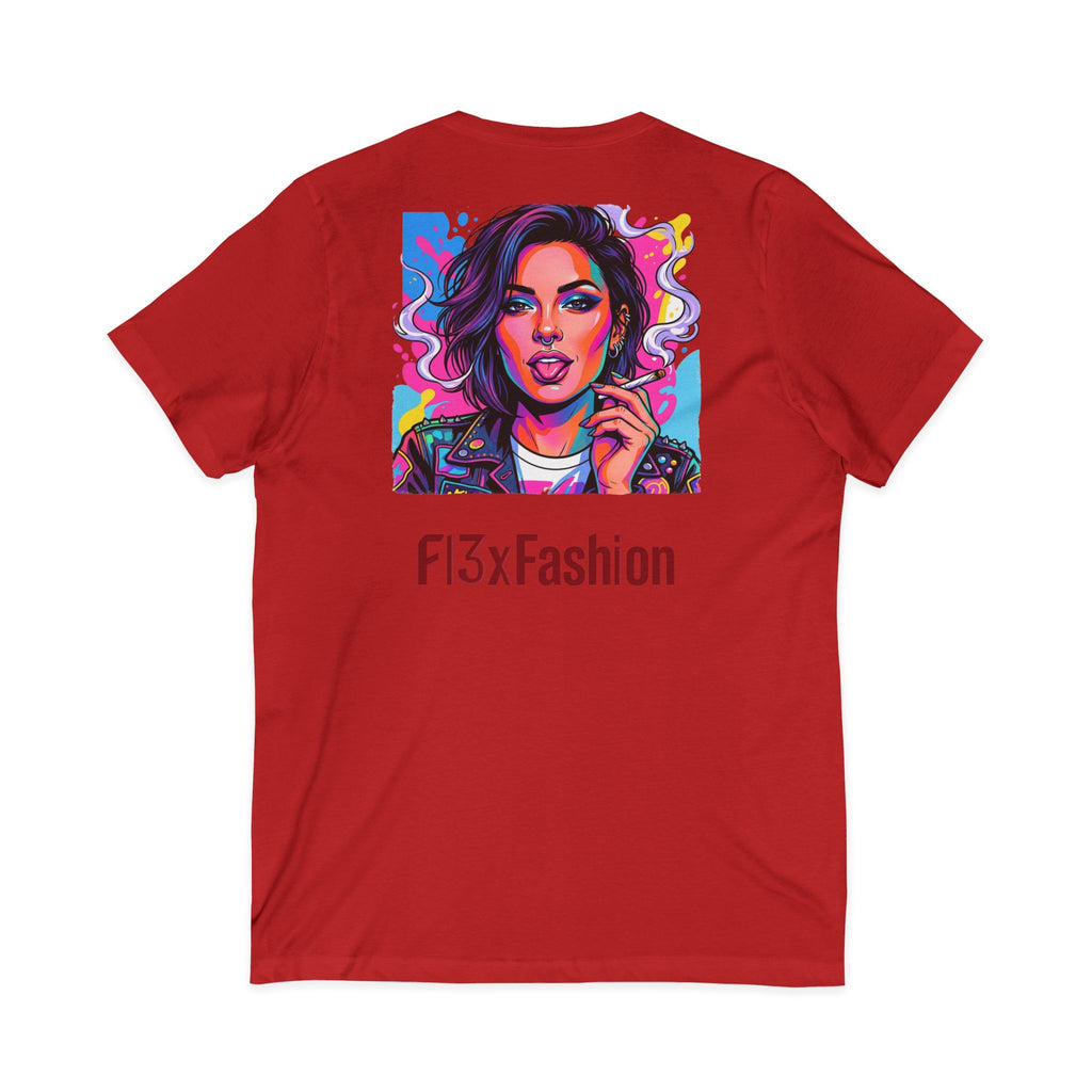 Pop Art Portrait V-Neck Tee — FI3xFashion Graphic T-Shirt