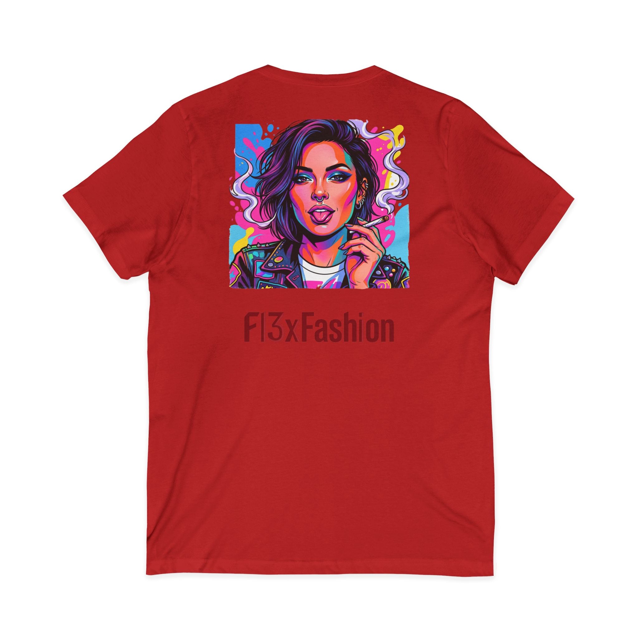 Pop Art Portrait V-Neck Tee — FI3xFashion Graphic T-Shirt