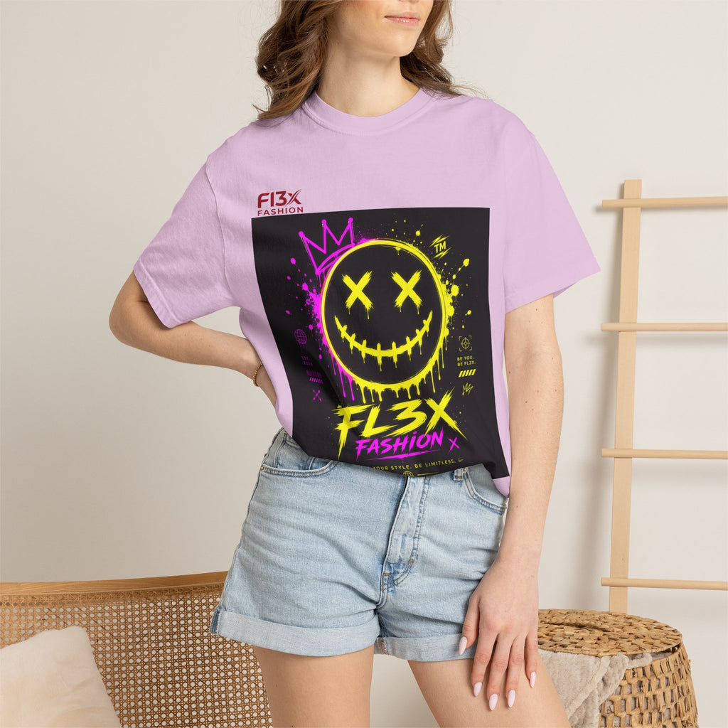Graphic Tee — Neon Graffiti Smiley "FL3X Fashion"