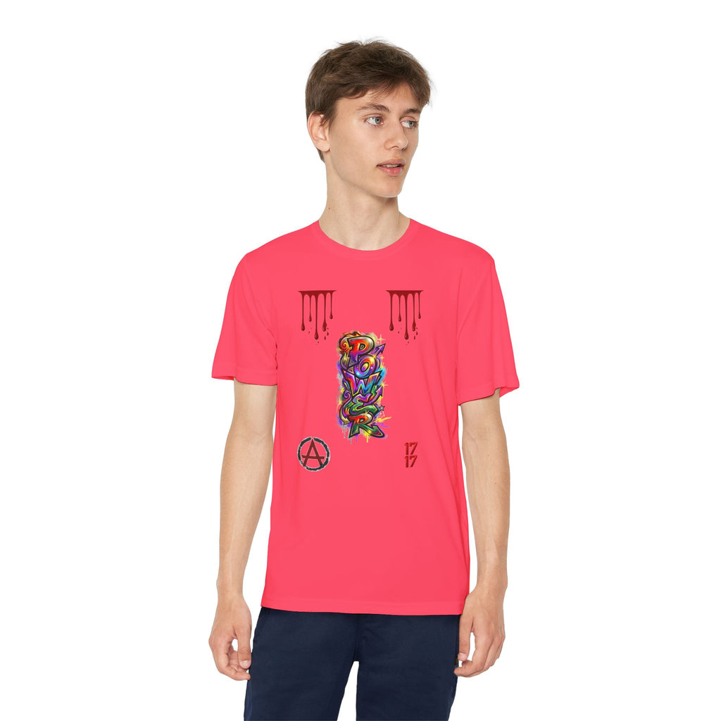 Youth Competitor Tee — Colorful Graffiti Anarchy Graphic T-Shirt