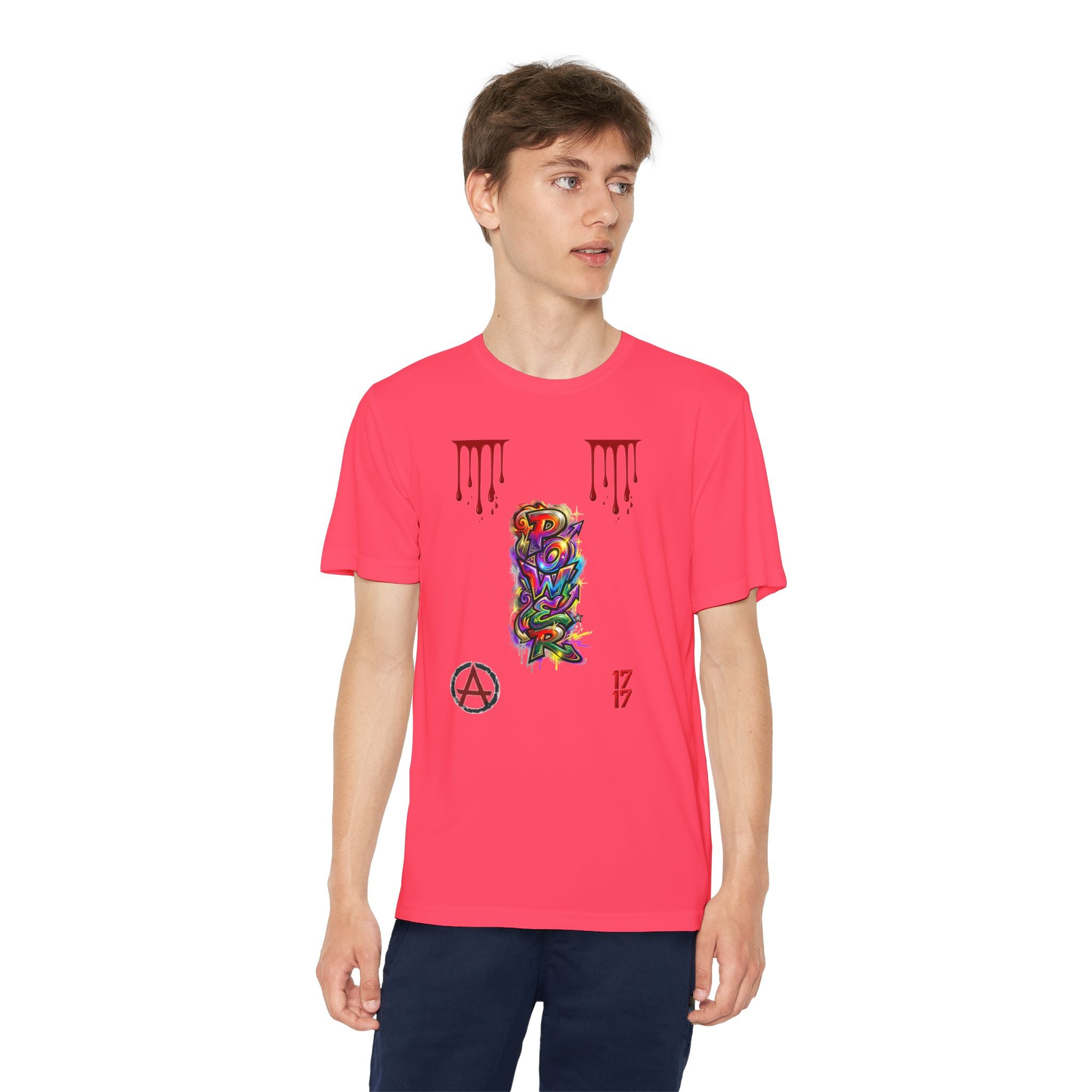 Youth Competitor Tee — Colorful Graffiti Anarchy Graphic T-Shirt