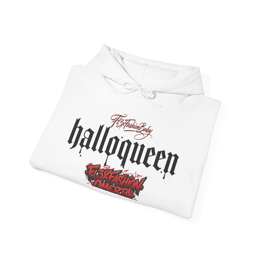 HallowQueen Gothic Halloween Hoodie — “HallowQueen” Graphic Pullover