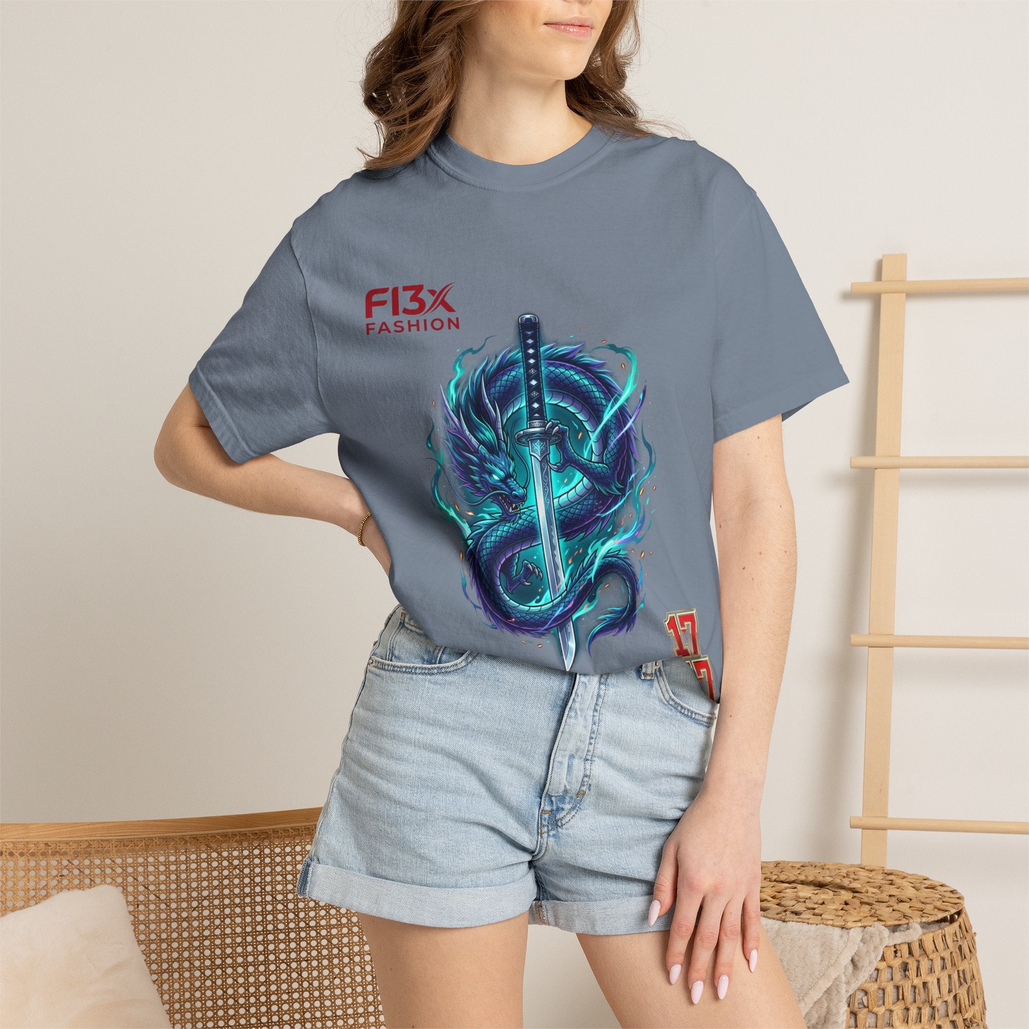 Dragon Katana T-Shirt — Neon Samurai Sword Graphic Tee (17/17)