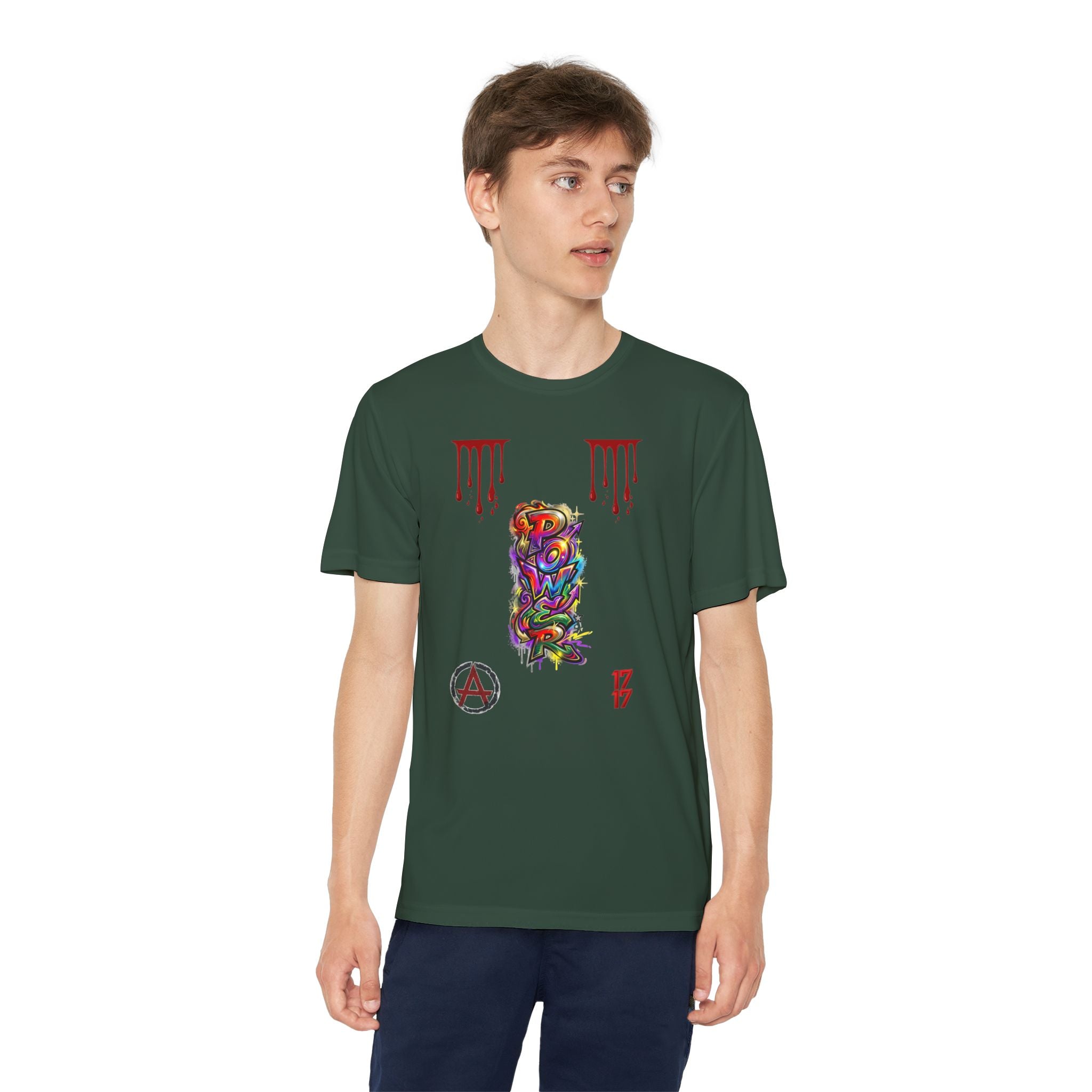 Youth Competitor Tee — Colorful Graffiti Anarchy Graphic T-Shirt