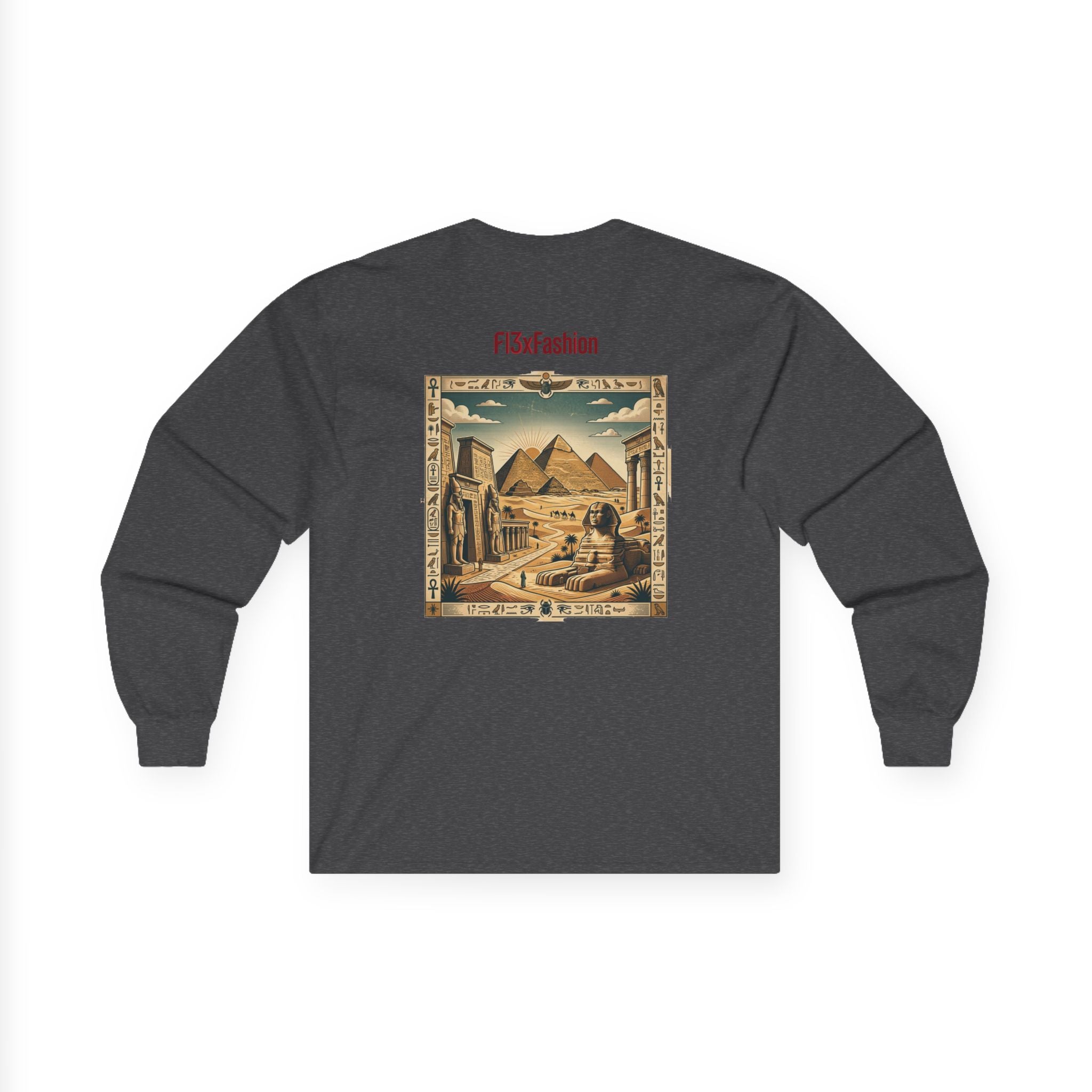 Egyptian Pyramids Vintage Graphic Long Sleeve Tee