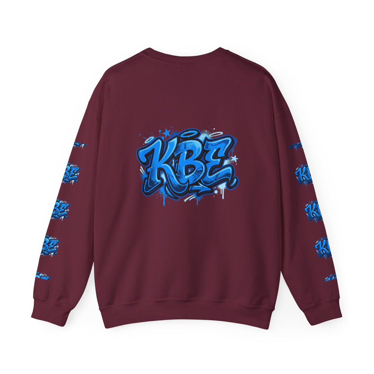 KBZ Graffiti Crewneck Sweatshirt – Streetwear Pullover with Blue Urban Tag Design