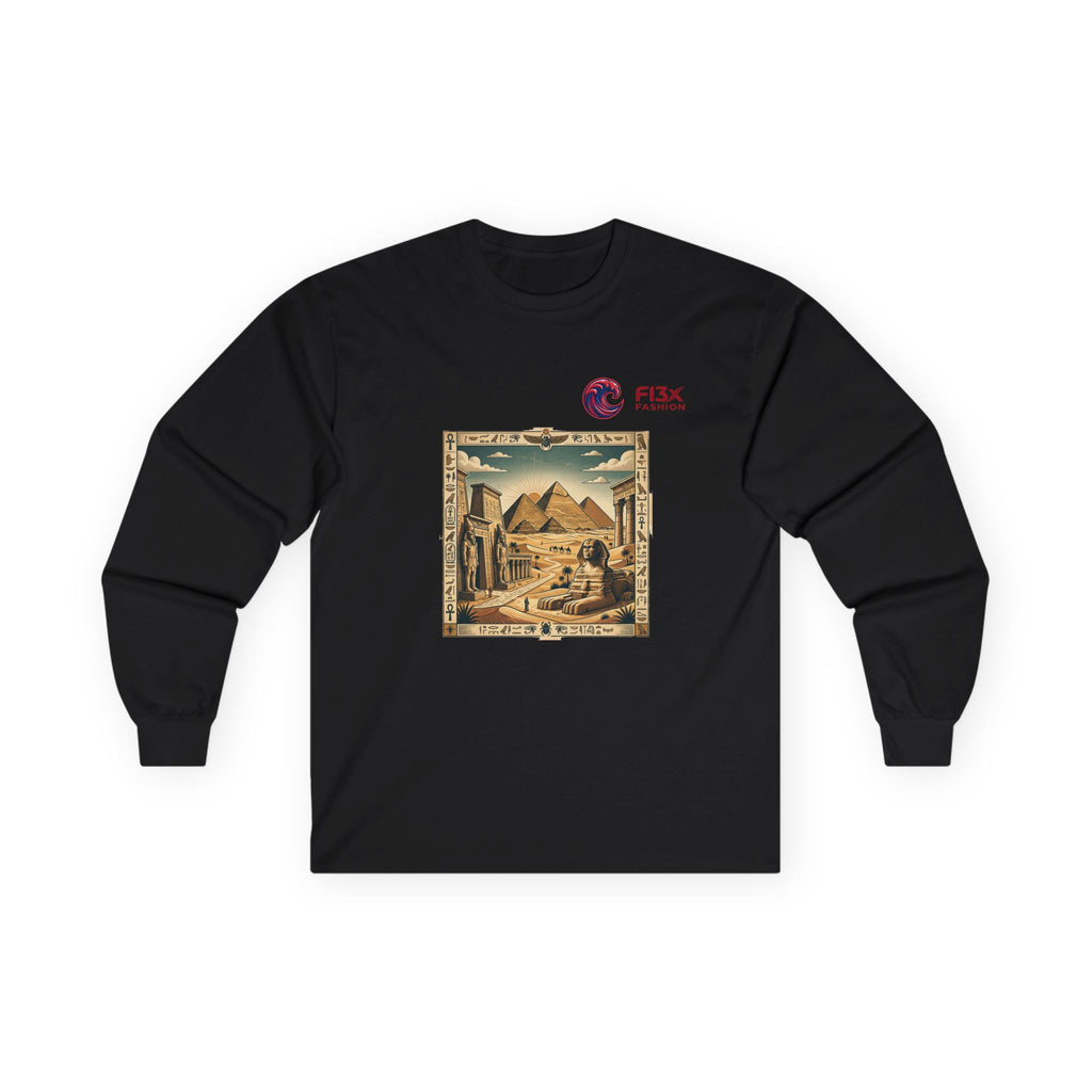 Egyptian Pyramids Vintage Graphic Long Sleeve Tee