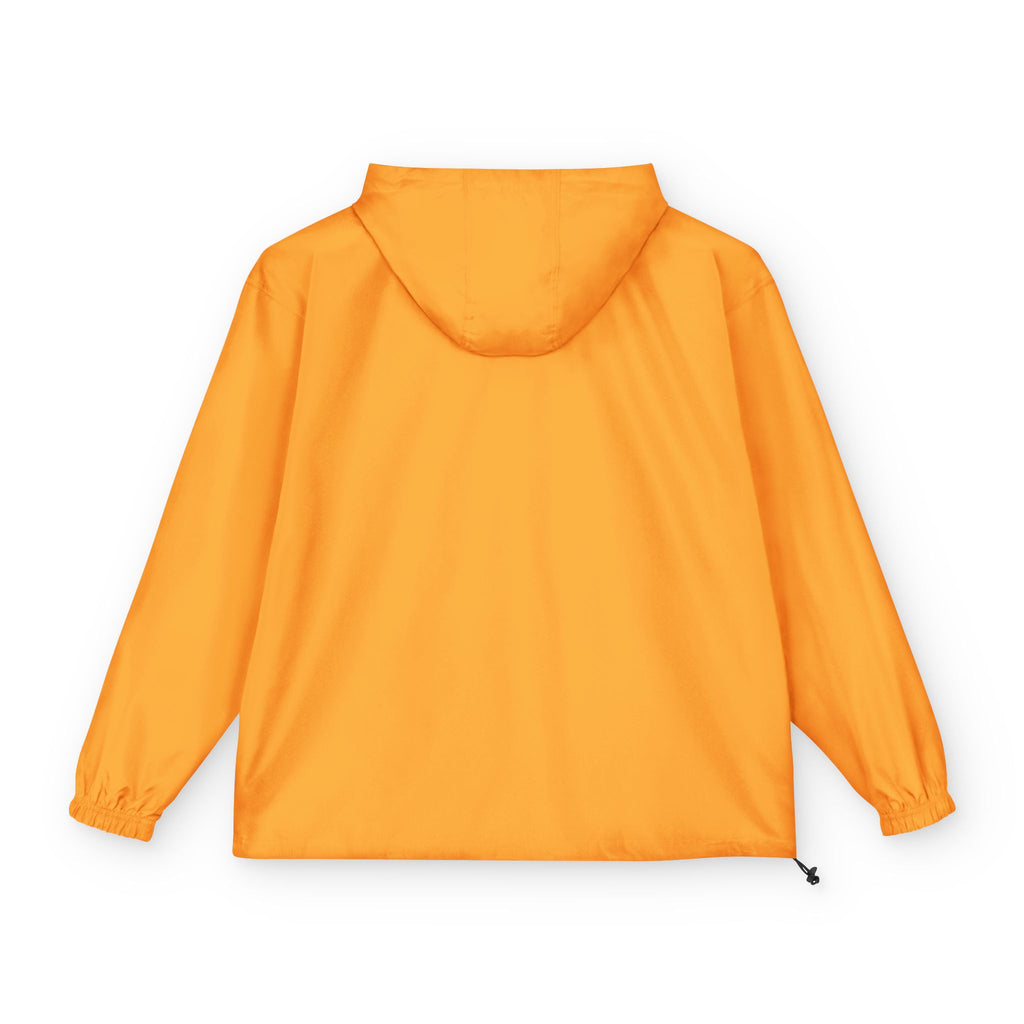 Packable Anorak Jacket — Lightweight Hooded Windbreaker (Orange)