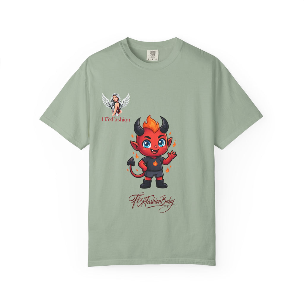 Devil Cartoon Graphic T-Shirt — Fiery Cute Demon Design