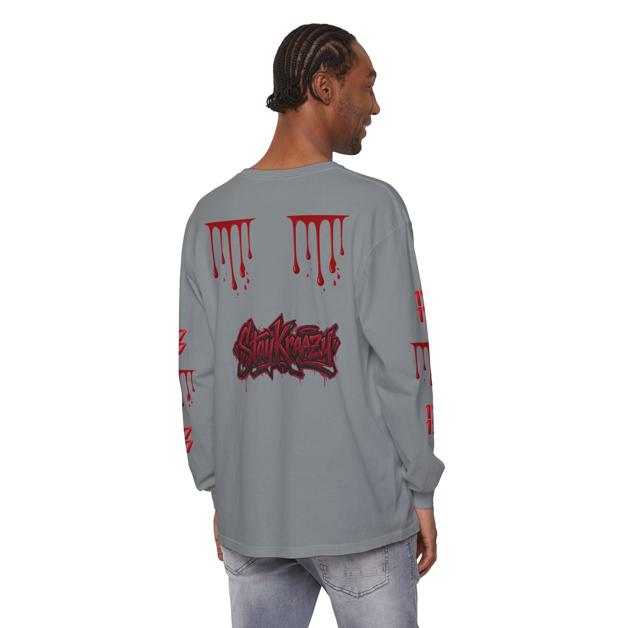Blood Drip Graphic Long Sleeve Tee