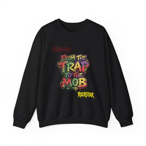 From the Trap to the Mob Crewneck Sweatshirt — Colorful Streetwear Graphic