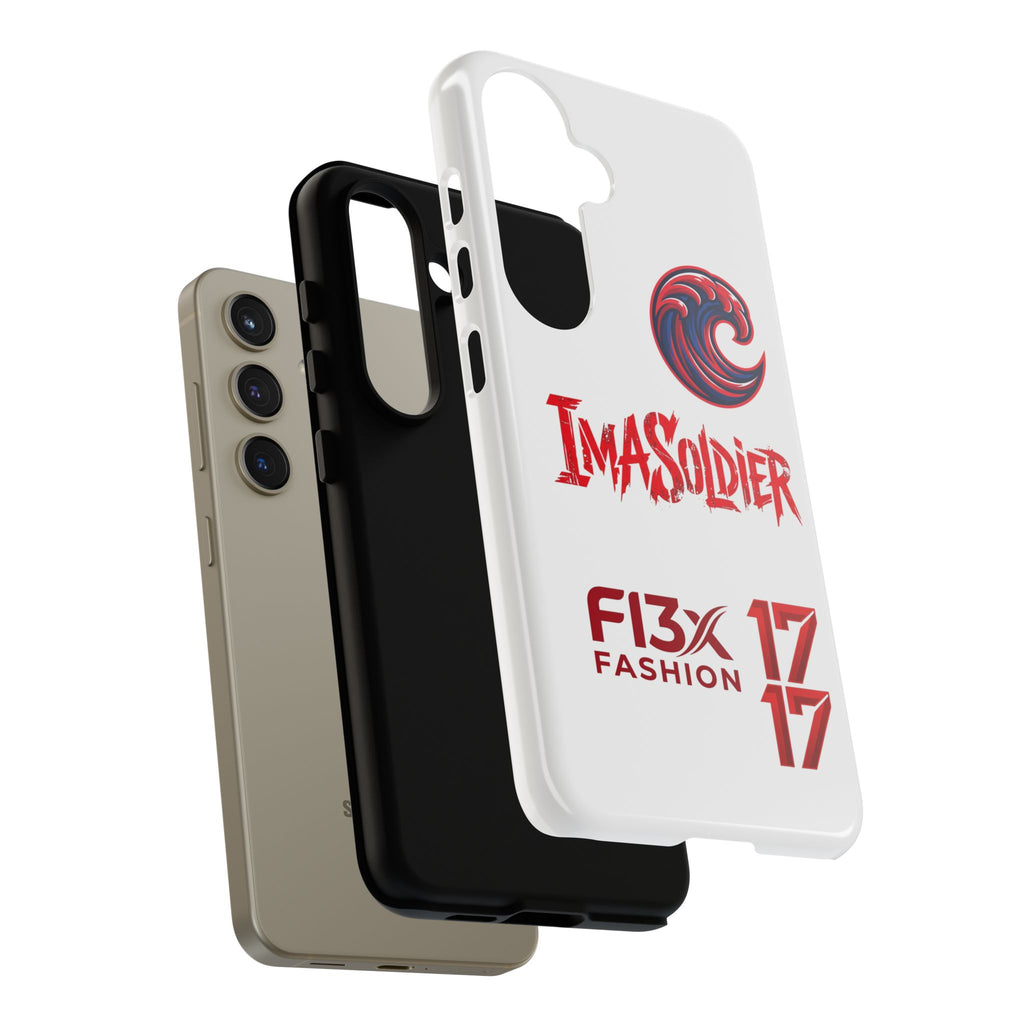 Phone Case — 'ImaSoldier' Red Wave Protective Hard Case