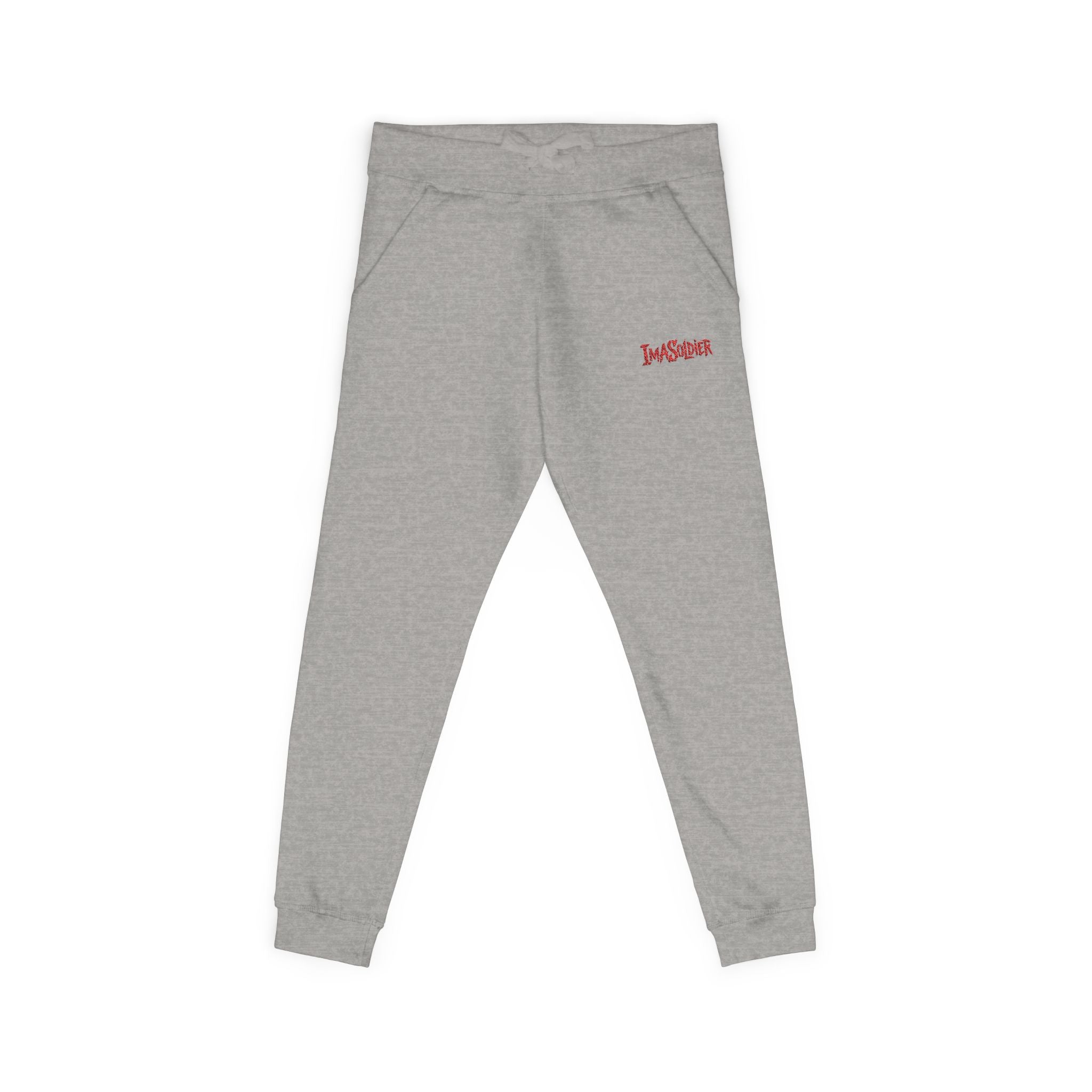 Embroidered "I’m Sorry" Fleece Sweatpants — Cozy White Joggers