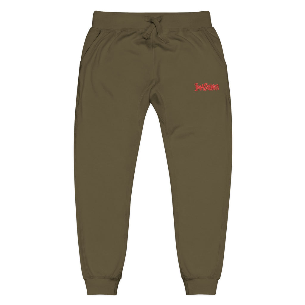 Embroidered "I’m Sorry" Fleece Sweatpants — Cozy White Joggers