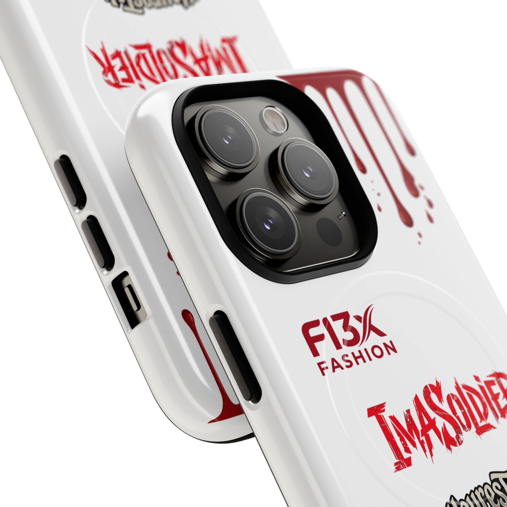 Tough Magnetic Phone Case — 'ImASoldier' Blood Drip Gaming Design